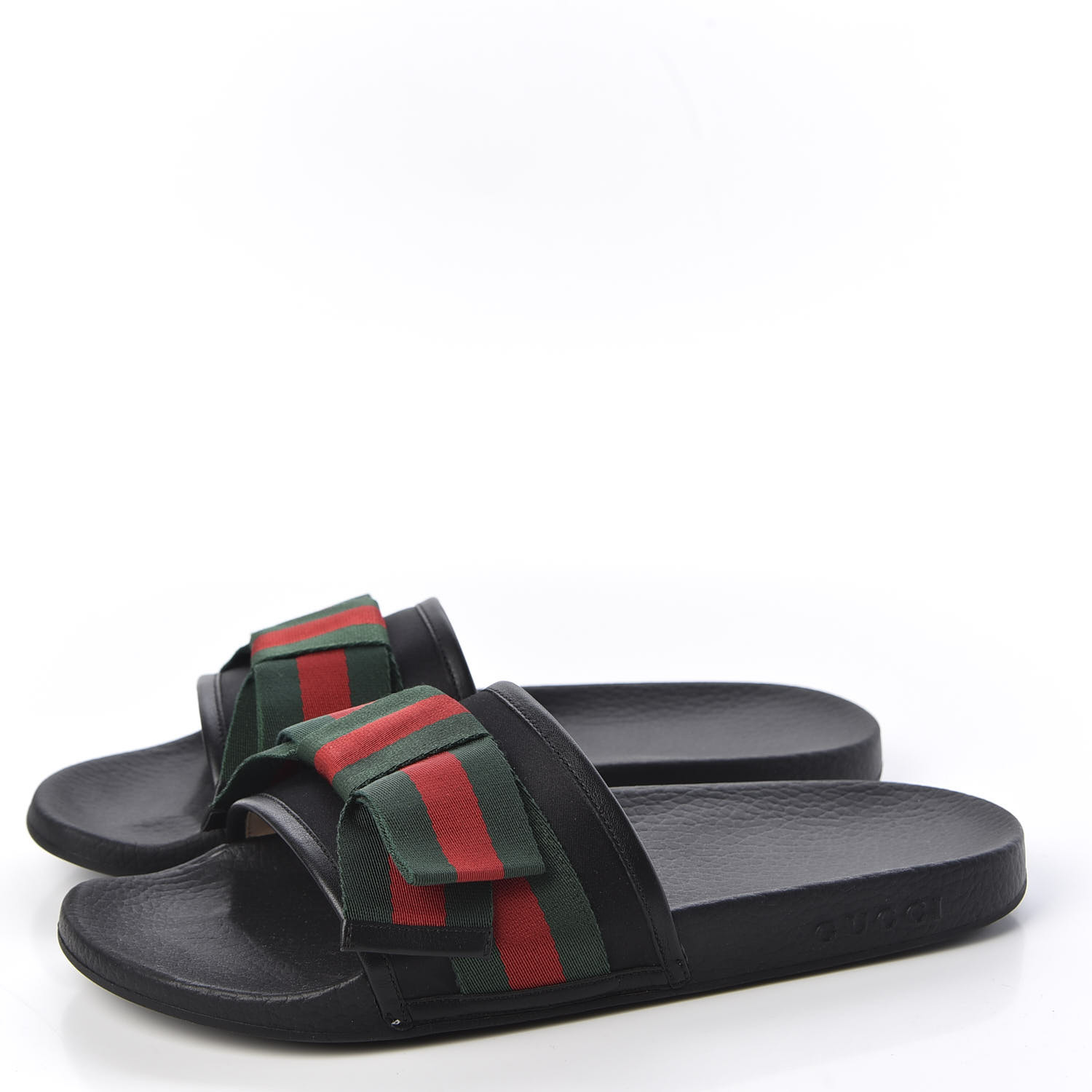 gucci web bow slides