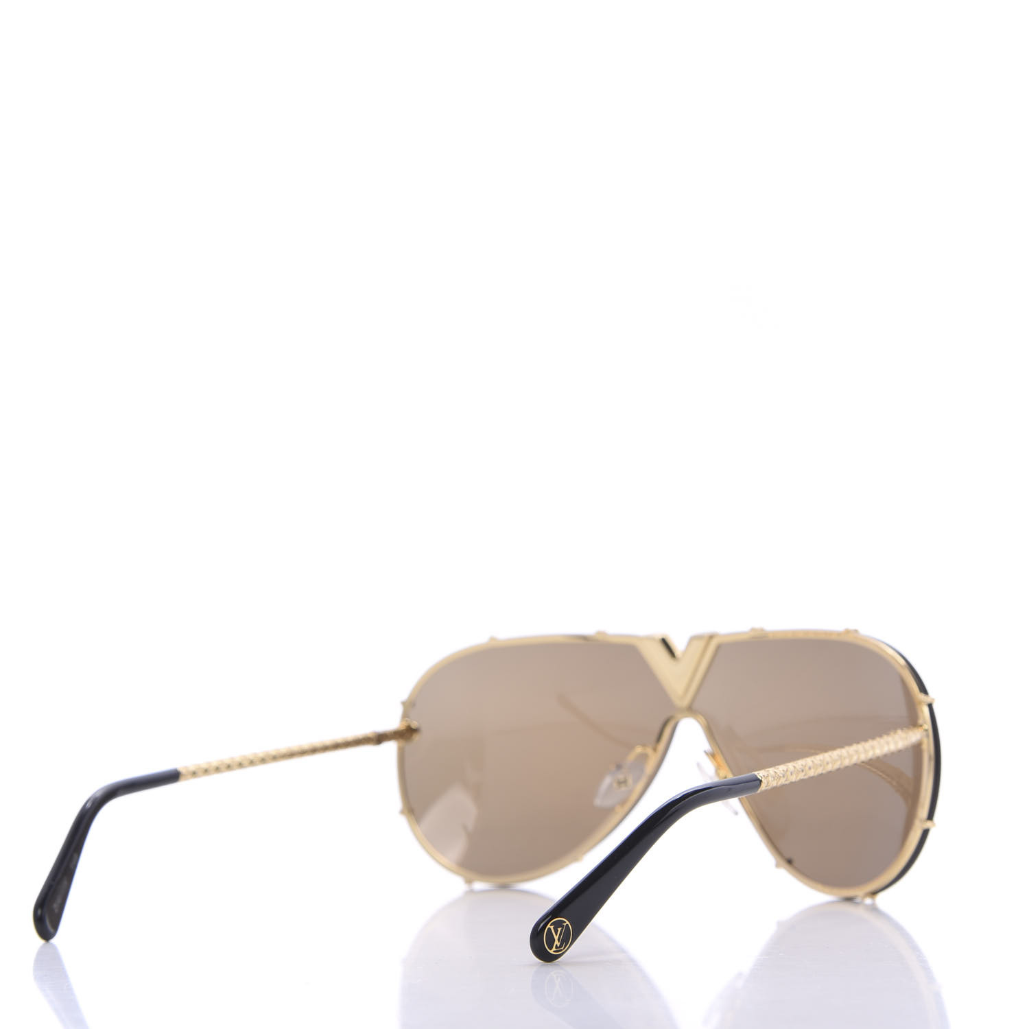 Louis Vuitton Grease Sunglasses Gold Metal. Size W