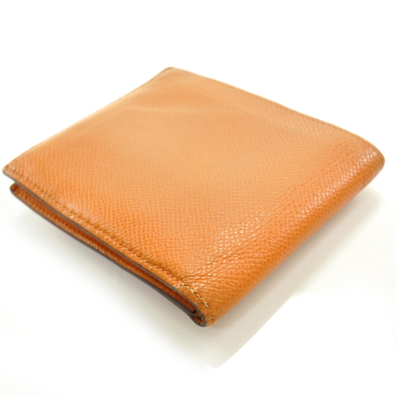HERMES Mens Epsom Billfold Wallet Orange 25864