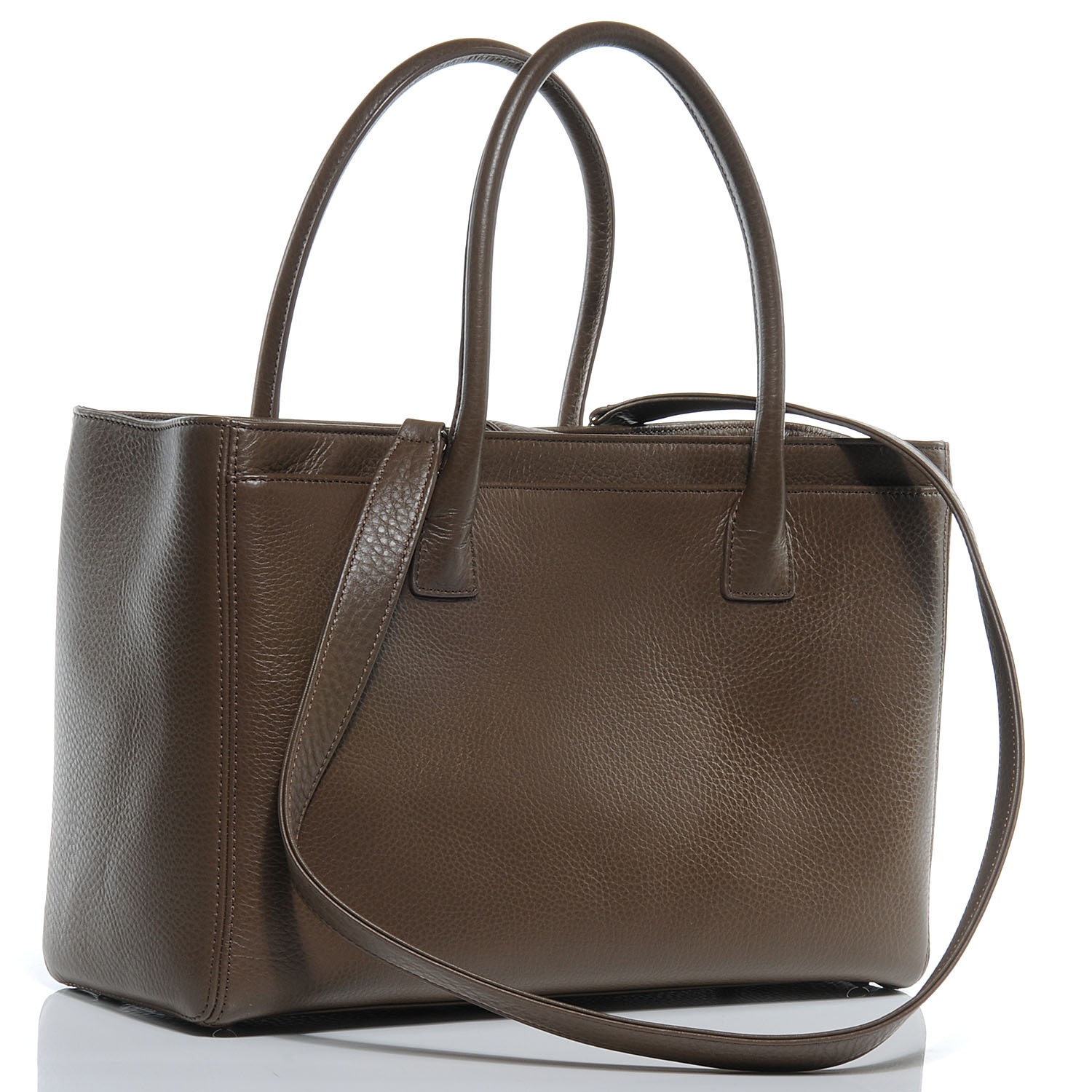 CHANEL Deerskin Cerf Executive Shopper Tote Brown 52708 | FASHIONPHILE