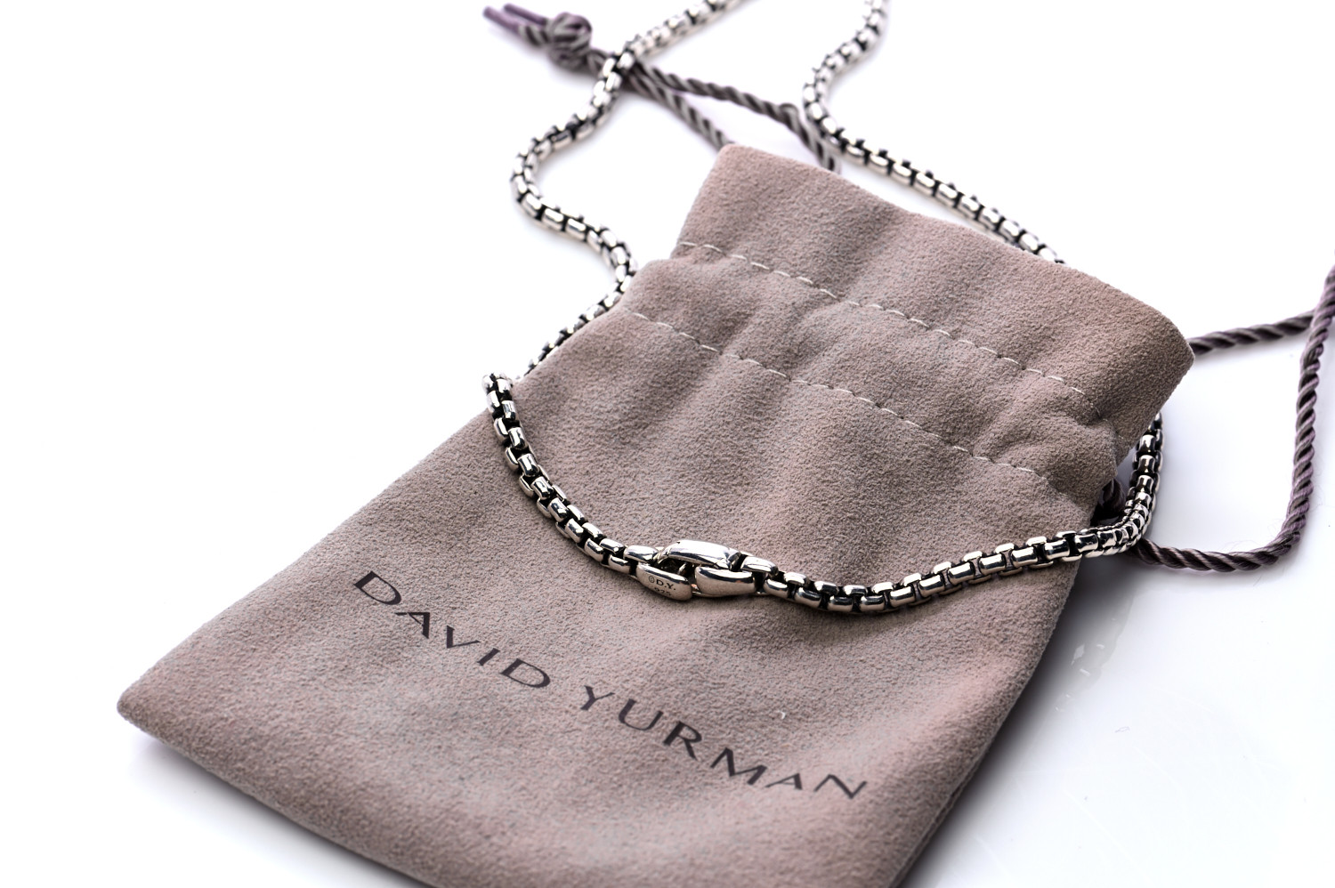 DAVID YURMAN Sterling Silver Amulet Vehicle Box Chain Necklace 769992 ...