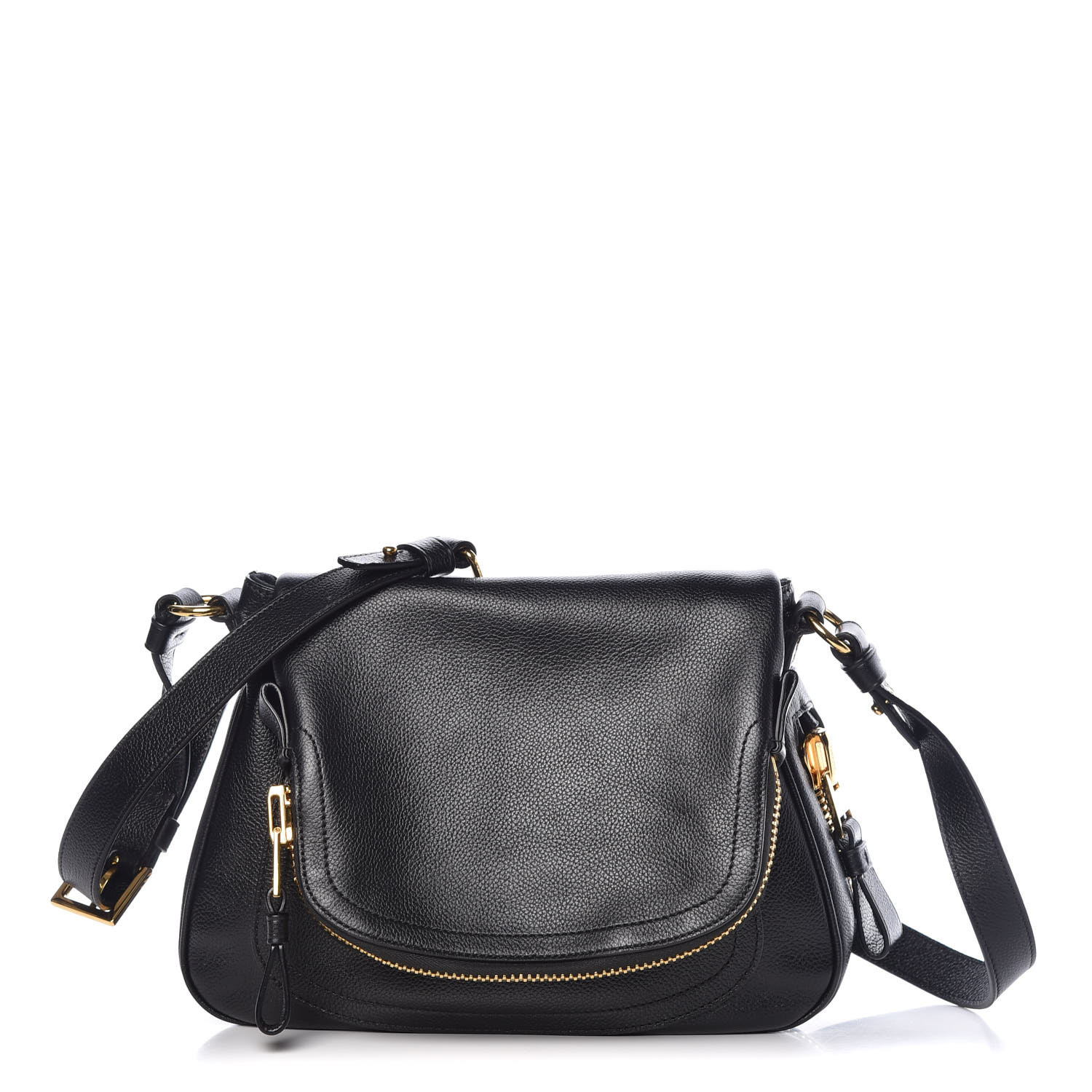 Tom Ford Grained Calfskin Medium Jennifer Crossbody Bag Black