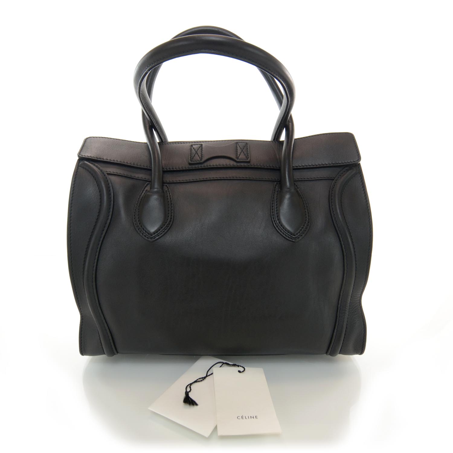 CELINE Smooth Leather Shoulder Luggage Black 36518