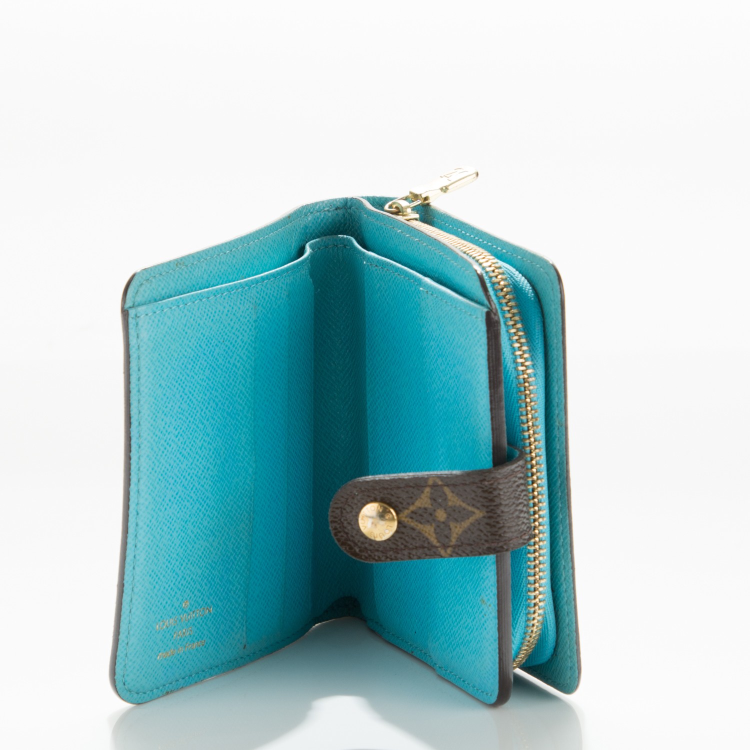LOUIS VUITTON Monogram Groom Compact Zip Wallet Blue 180901
