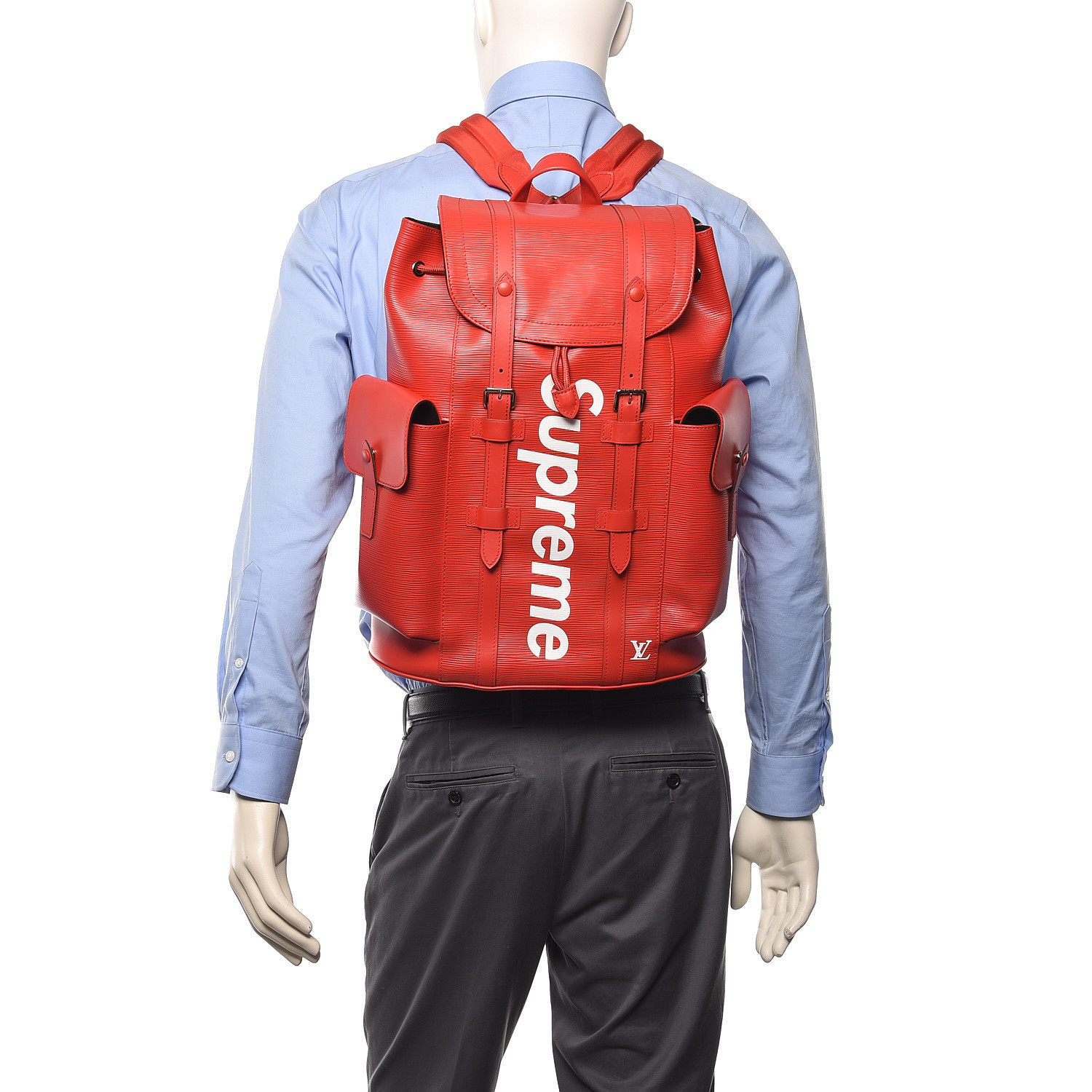 louis vuitton x supreme christopher backpack epi pm red