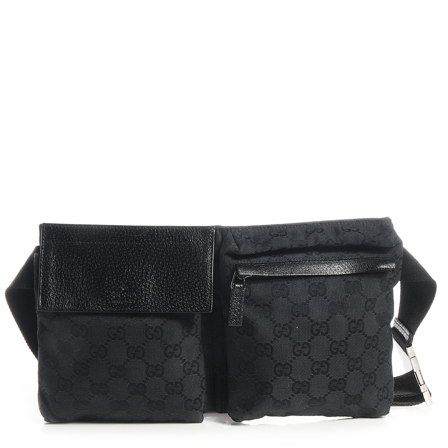 GUCCI Monogram Belt Bag Black 76150