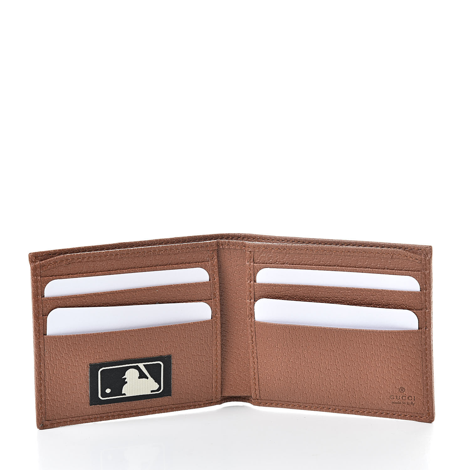 GUCCI Monogram LA Dodgers Bi-fold Wallet Brick Red 516229