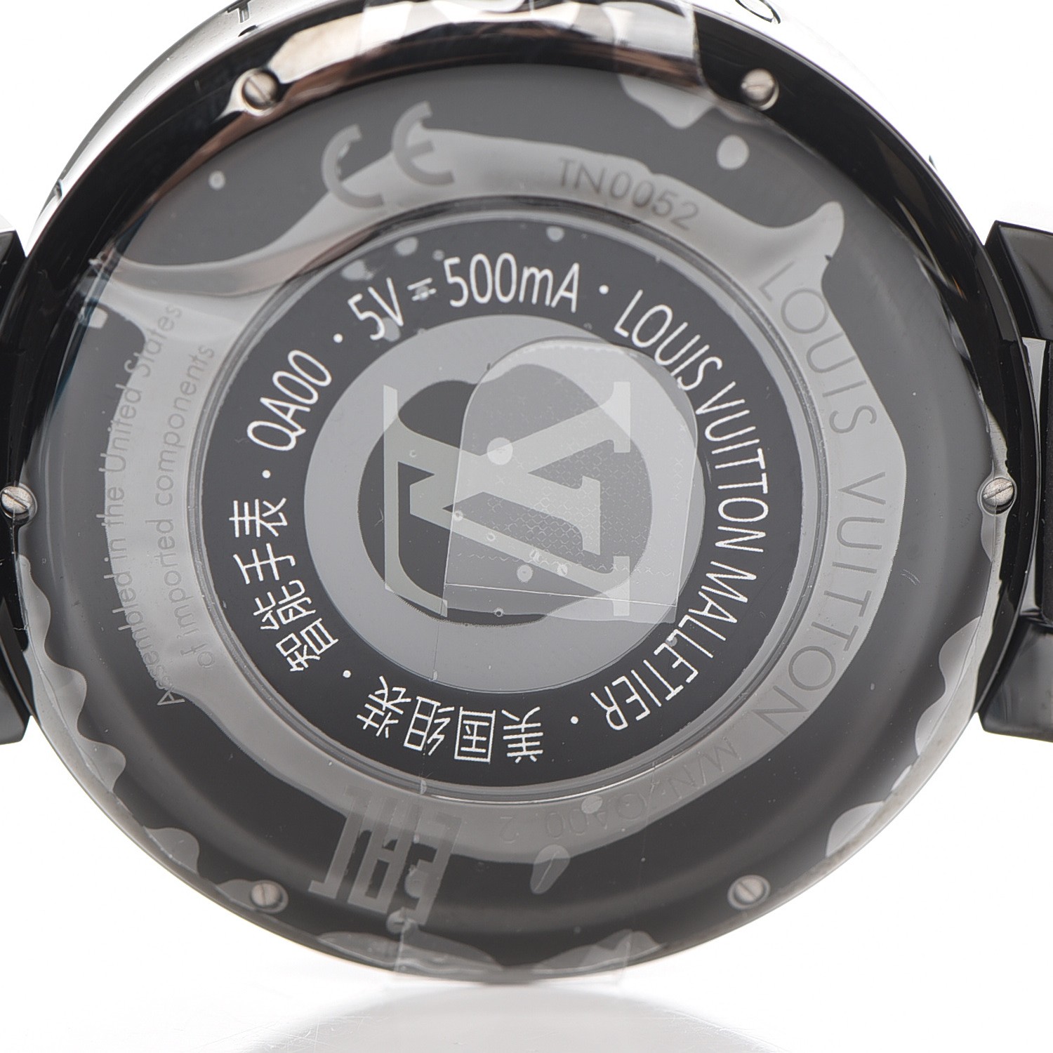 LOUIS VUITTON Stainless Steel Monogram Eclipse Tambour Horizon 42mm Smartwatch Black 207765