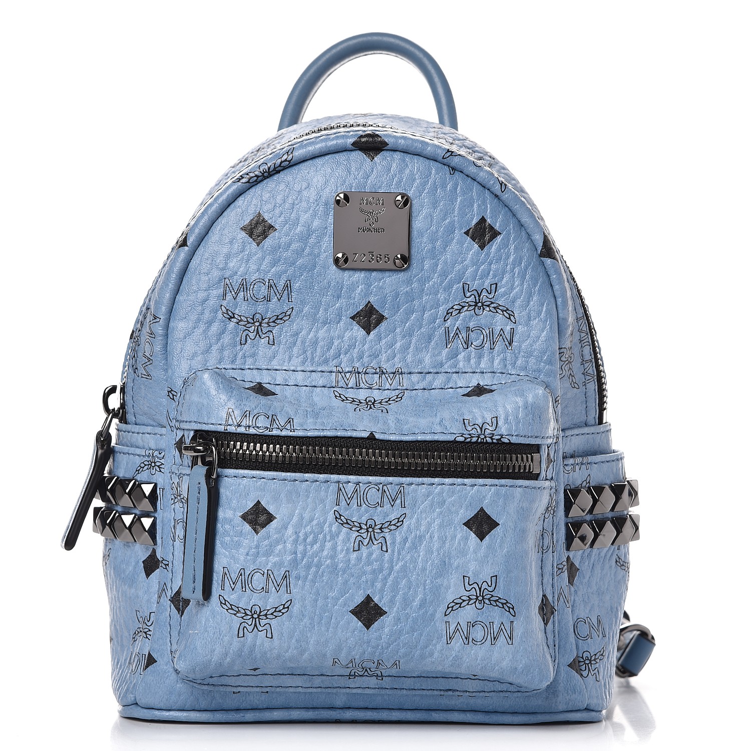 mcm blue mini backpack