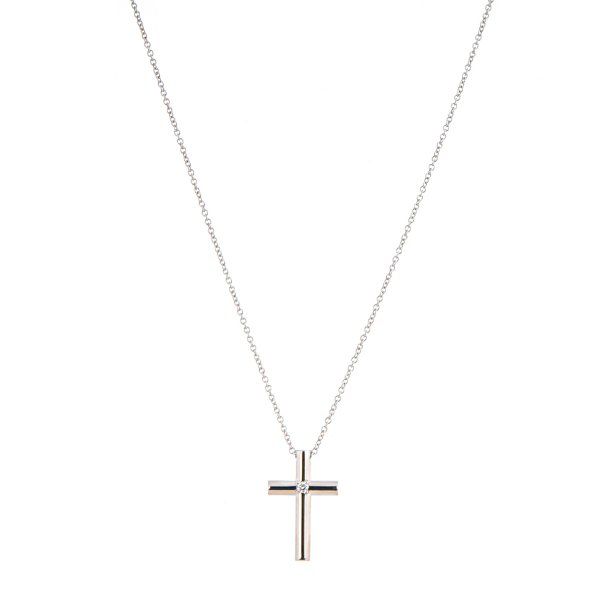 white gold cross necklace tiffany