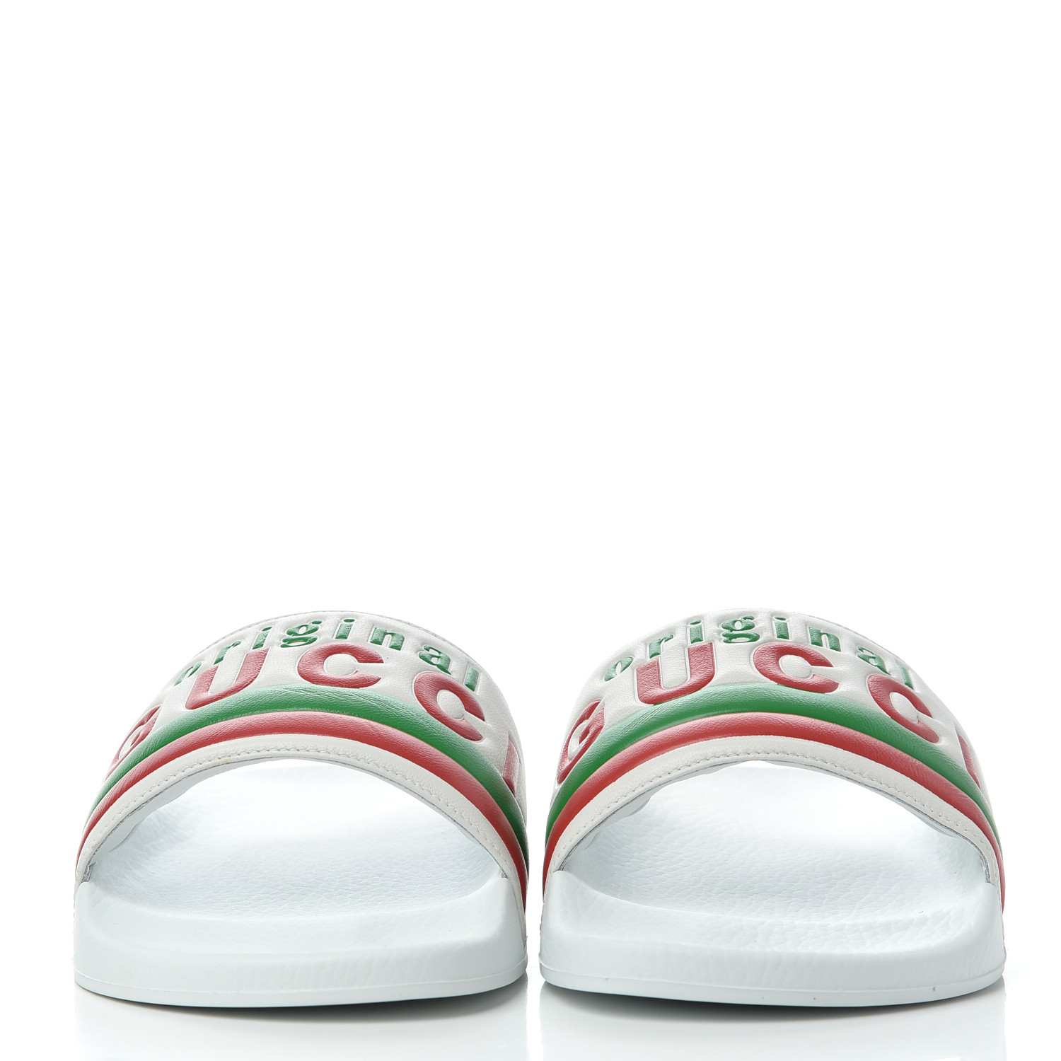 white gucci loafer slides