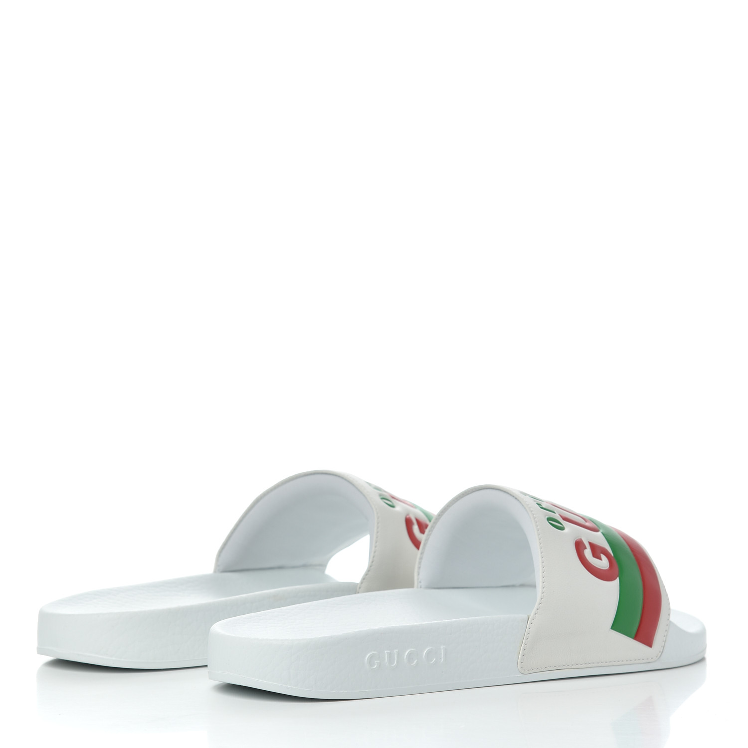 white gucci loafer slides