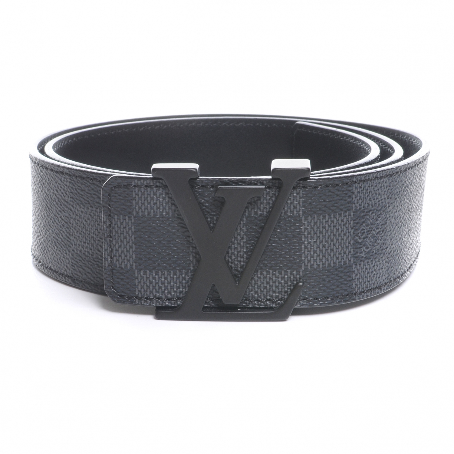 LOUIS VUITTON Damier Graphite LV Initiales Belt 85 34 46755