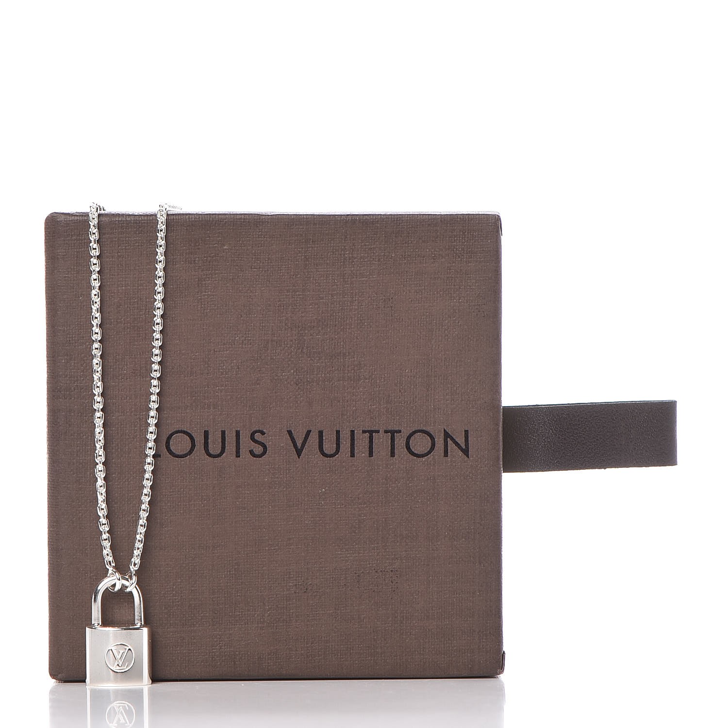 LOUIS VUITTON Sterling Silver Lockit Necklace 329926