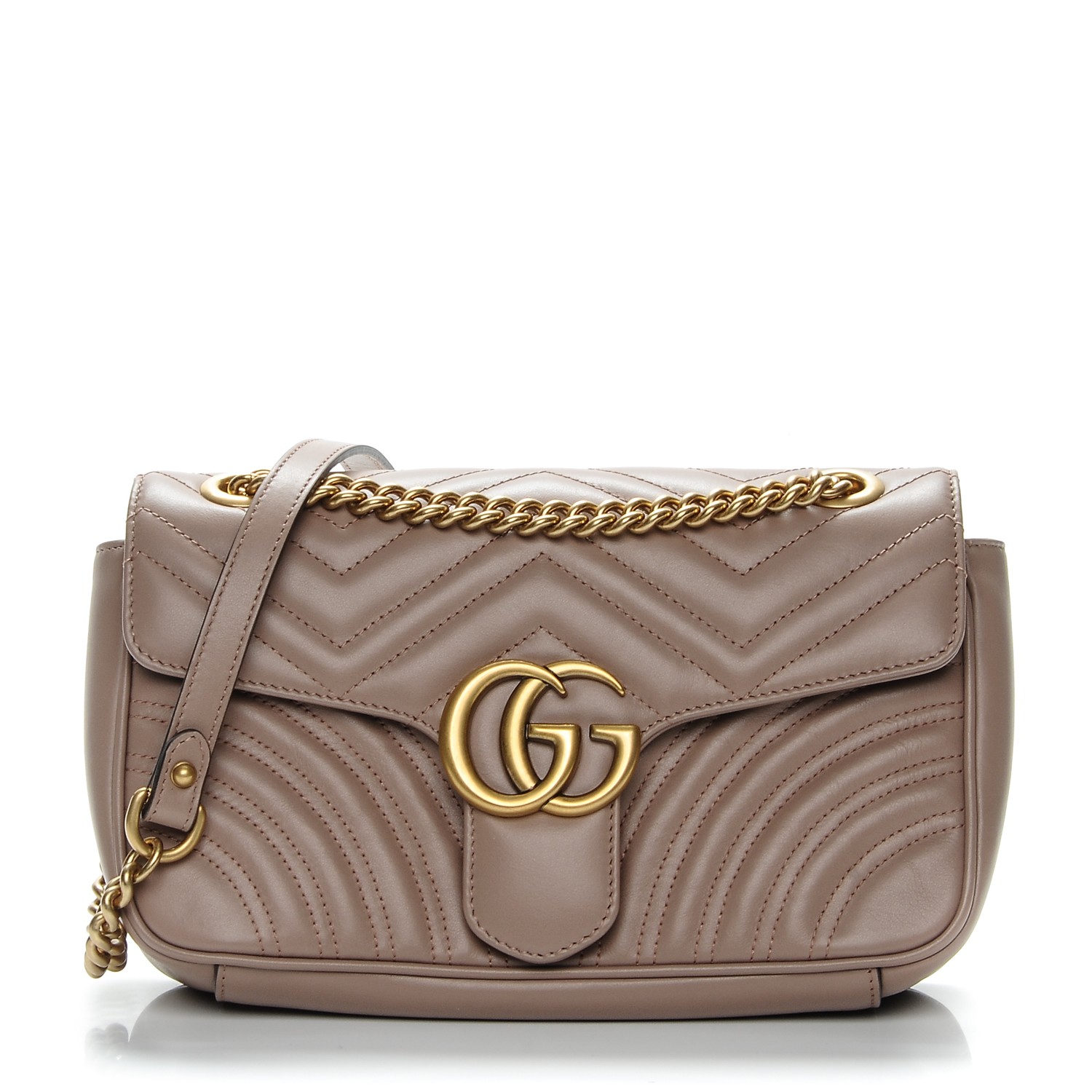 GUCCI Calfskin Matelasse Small GG Marmont Shoulder | FASHIONPHILE