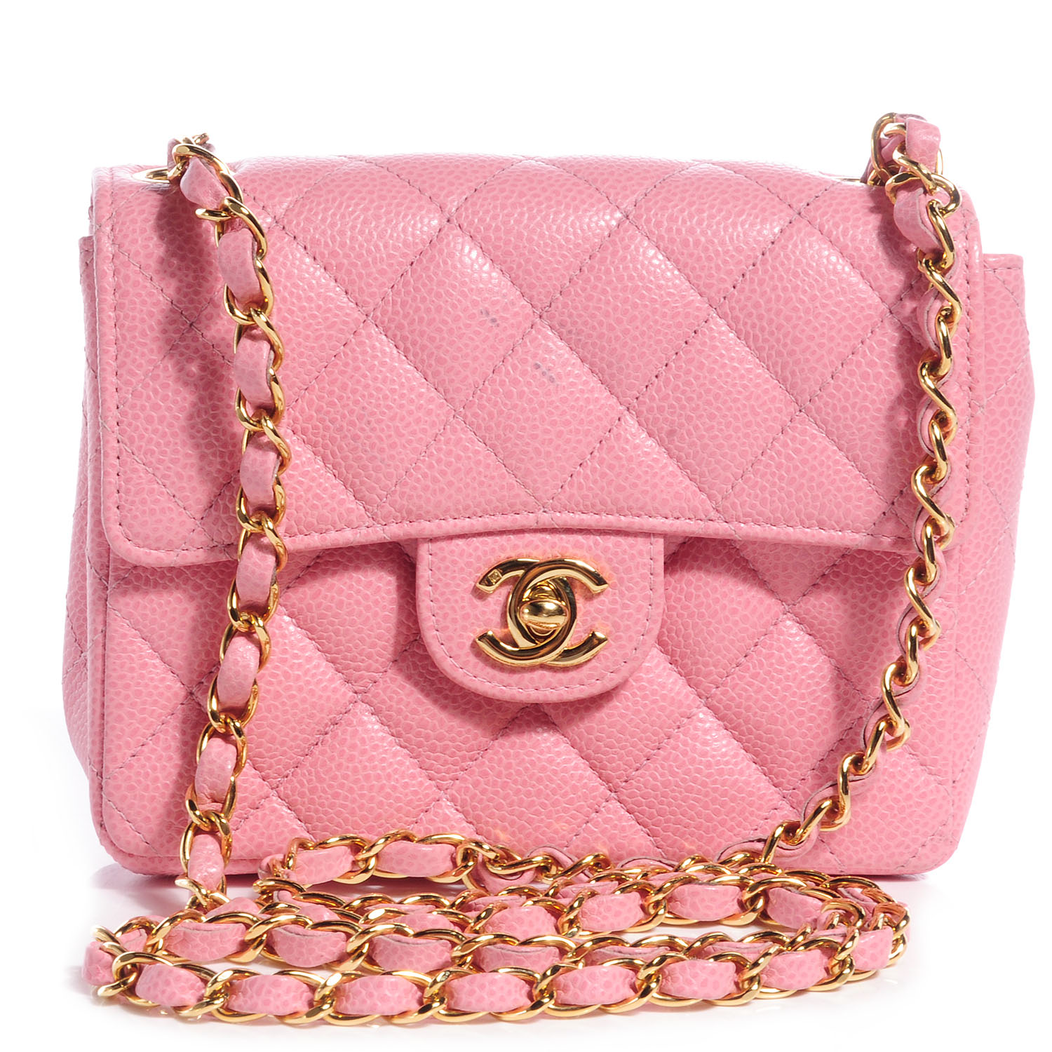 chanel pink square mini