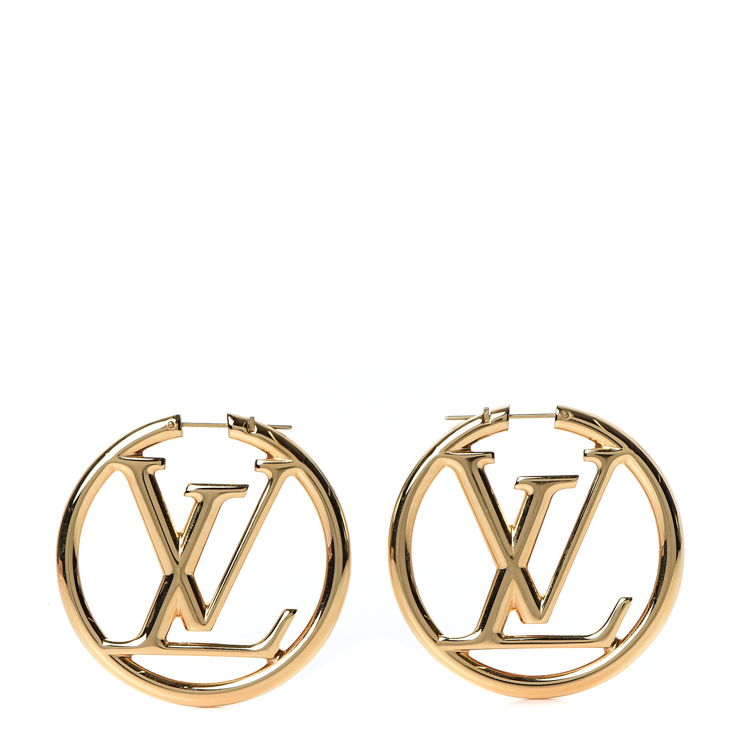 Louis Vuitton Louise Hoop Earrings, Silver, Free