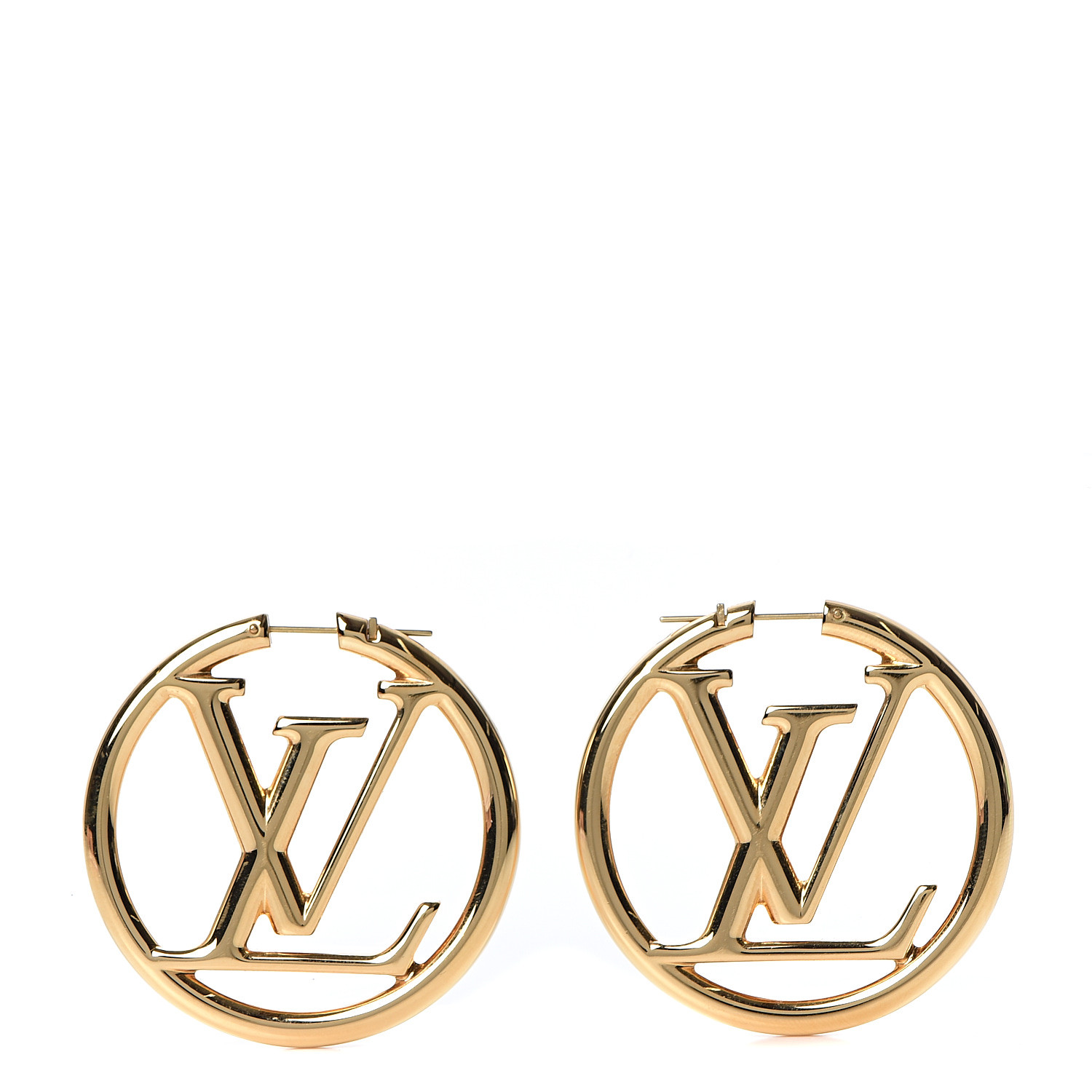 Louis Vuitton Louise Hoop Earrings Gold 528814