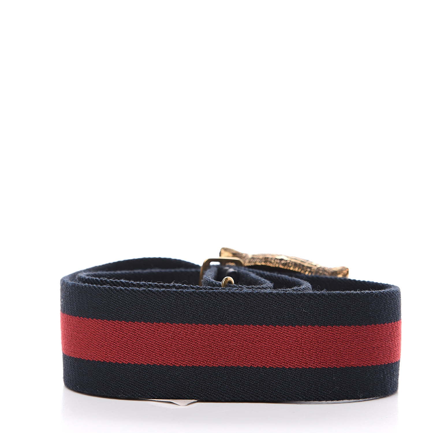 gucci tiger buckle web belt