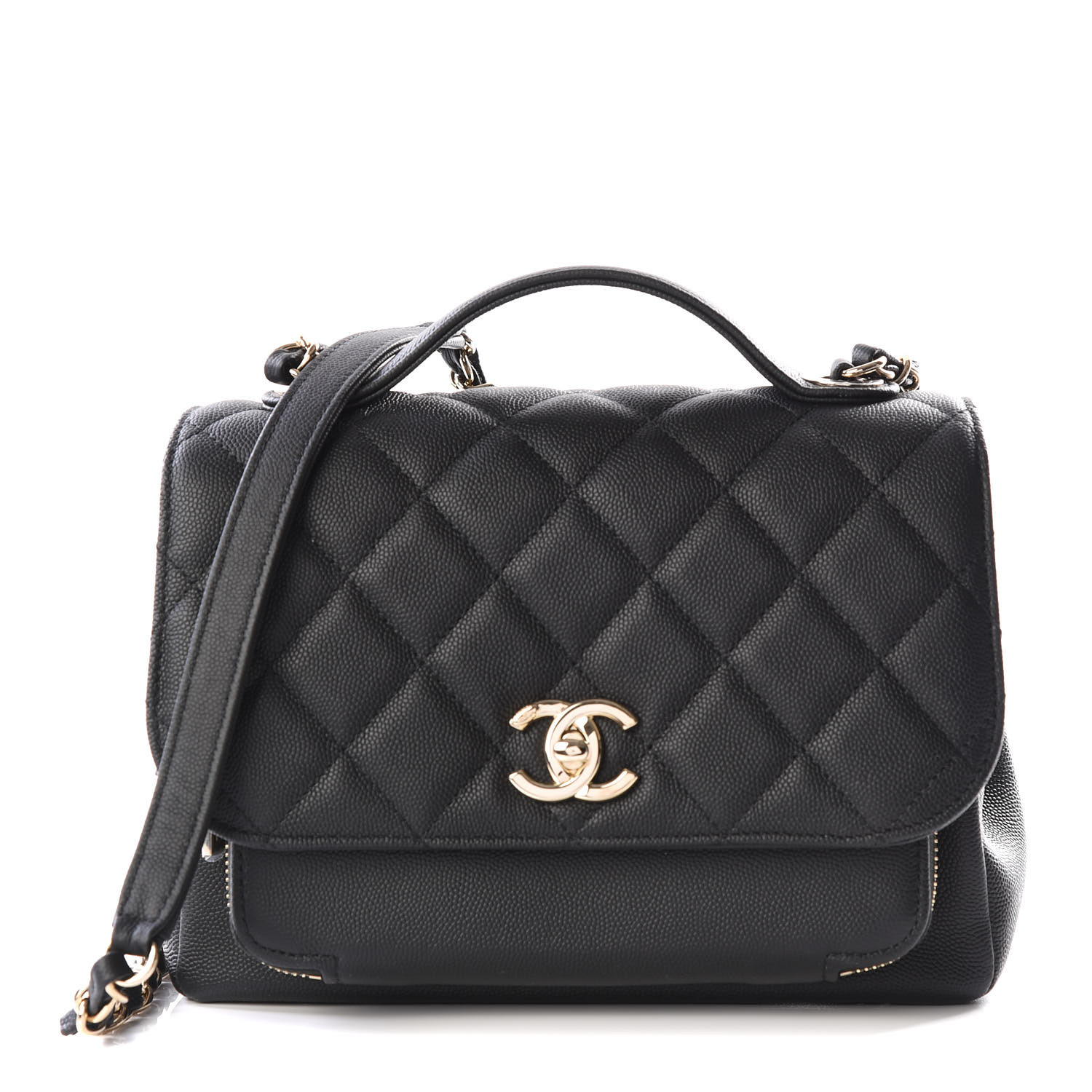 chanel caviar quilted medium business affinity flap black