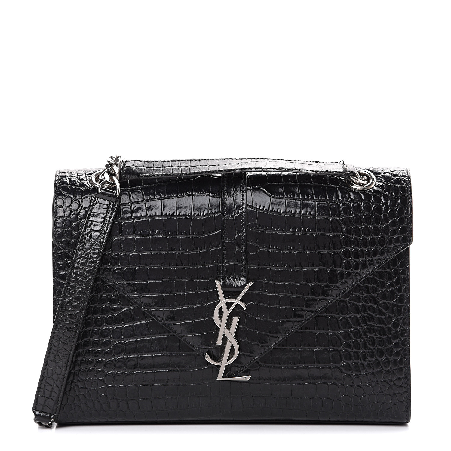 saint laurent black medium envelope chain bag