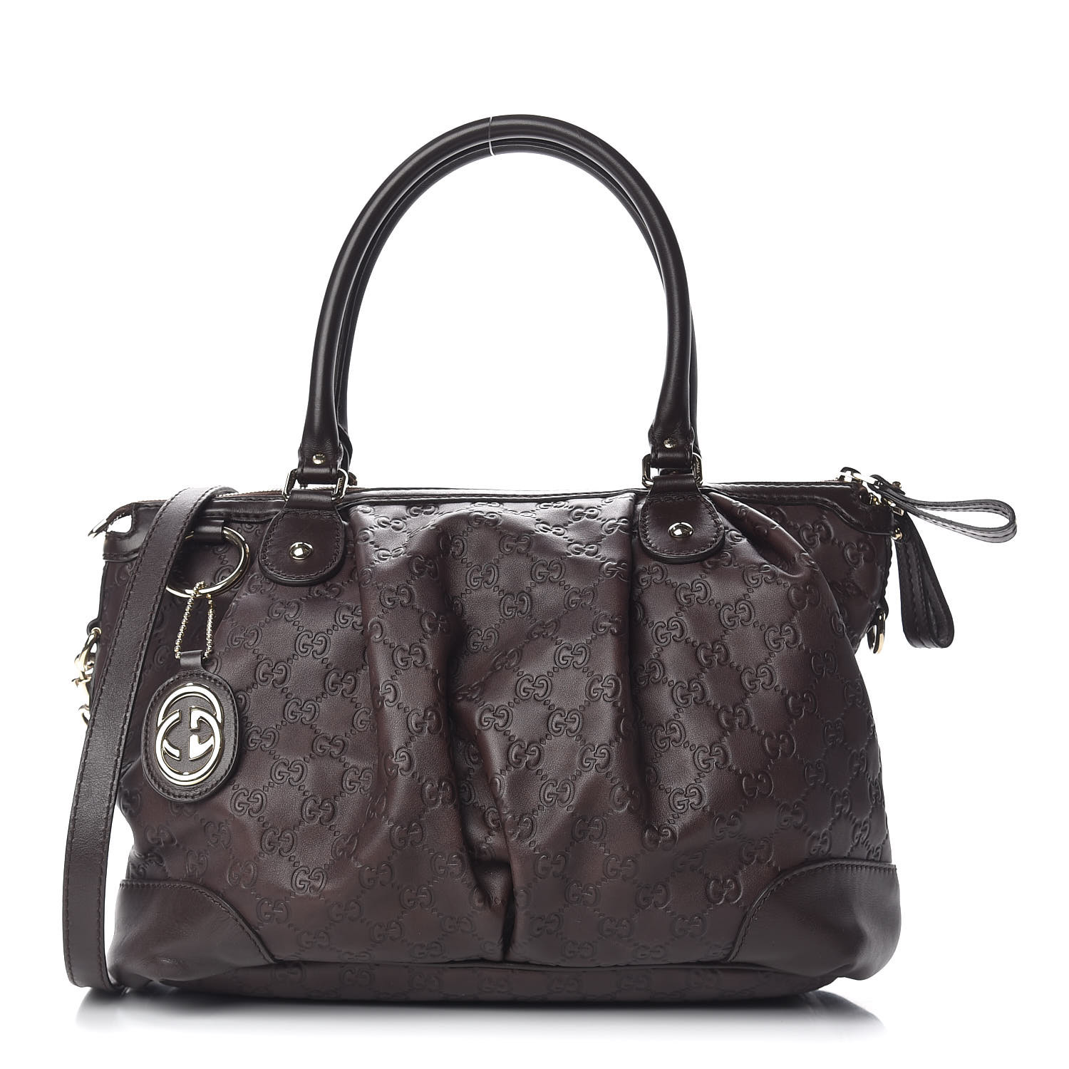 GUCCI Guccissima Large Sukey Top Handle Bag Chocolate 480388