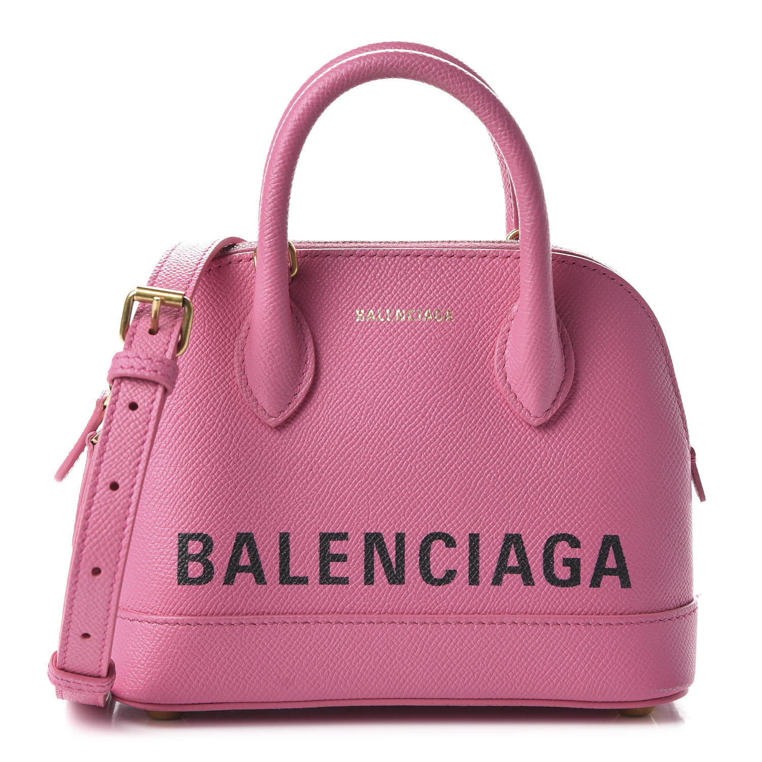 BALENCIAGA Grained Calfskin Ville Top Handle Bag XXS Pink 688582 ...