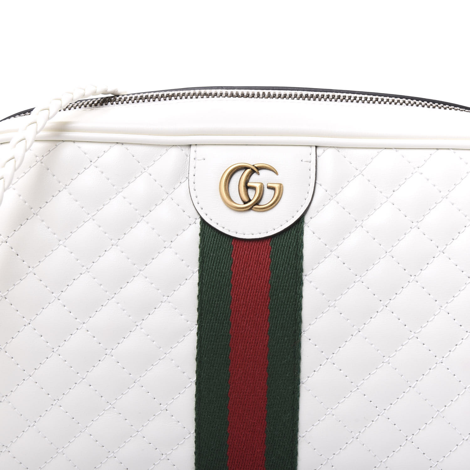 GUCCI Laminated Calfskin Quilted Web 