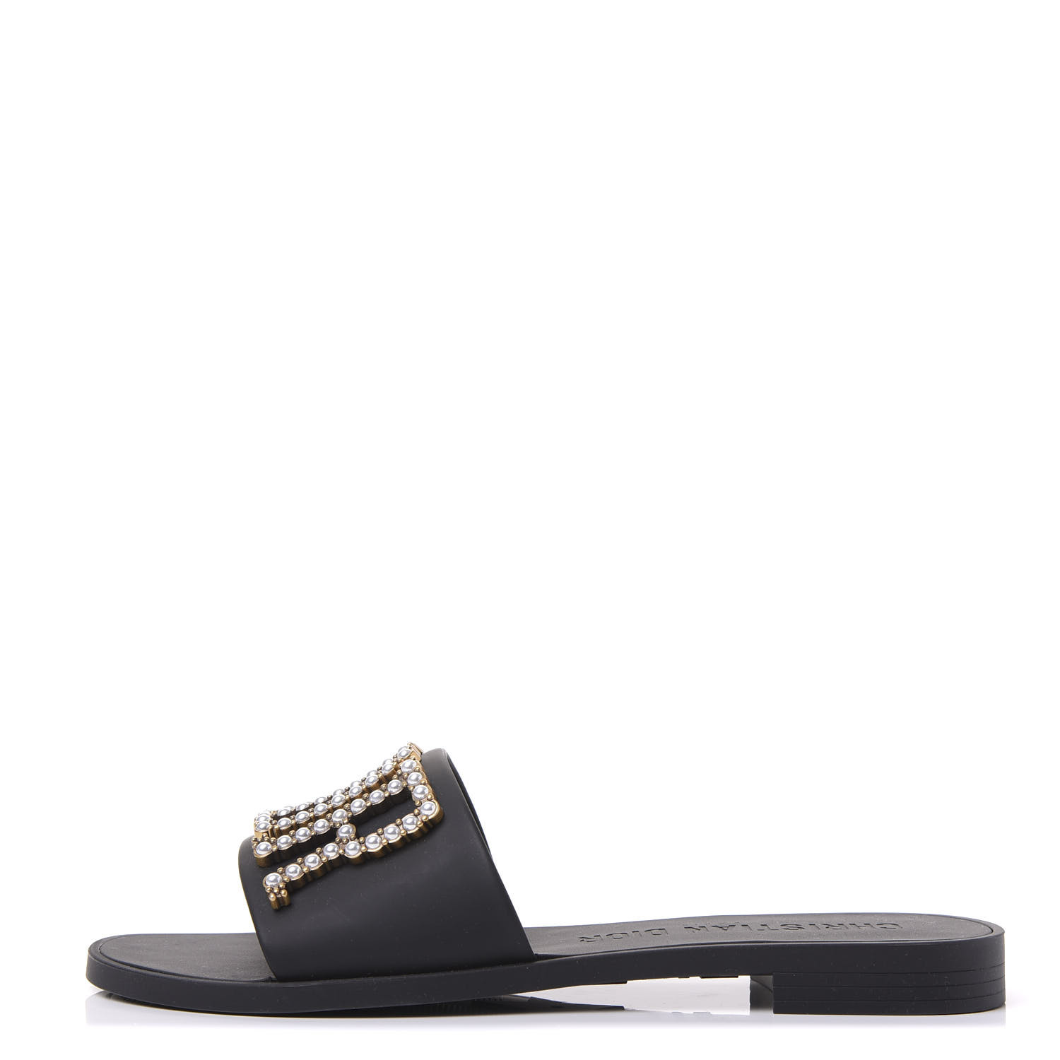 CHRISTIAN DIOR Matte Calfskin Pearl Dio(r)evolution Slide Sandals 36 ...