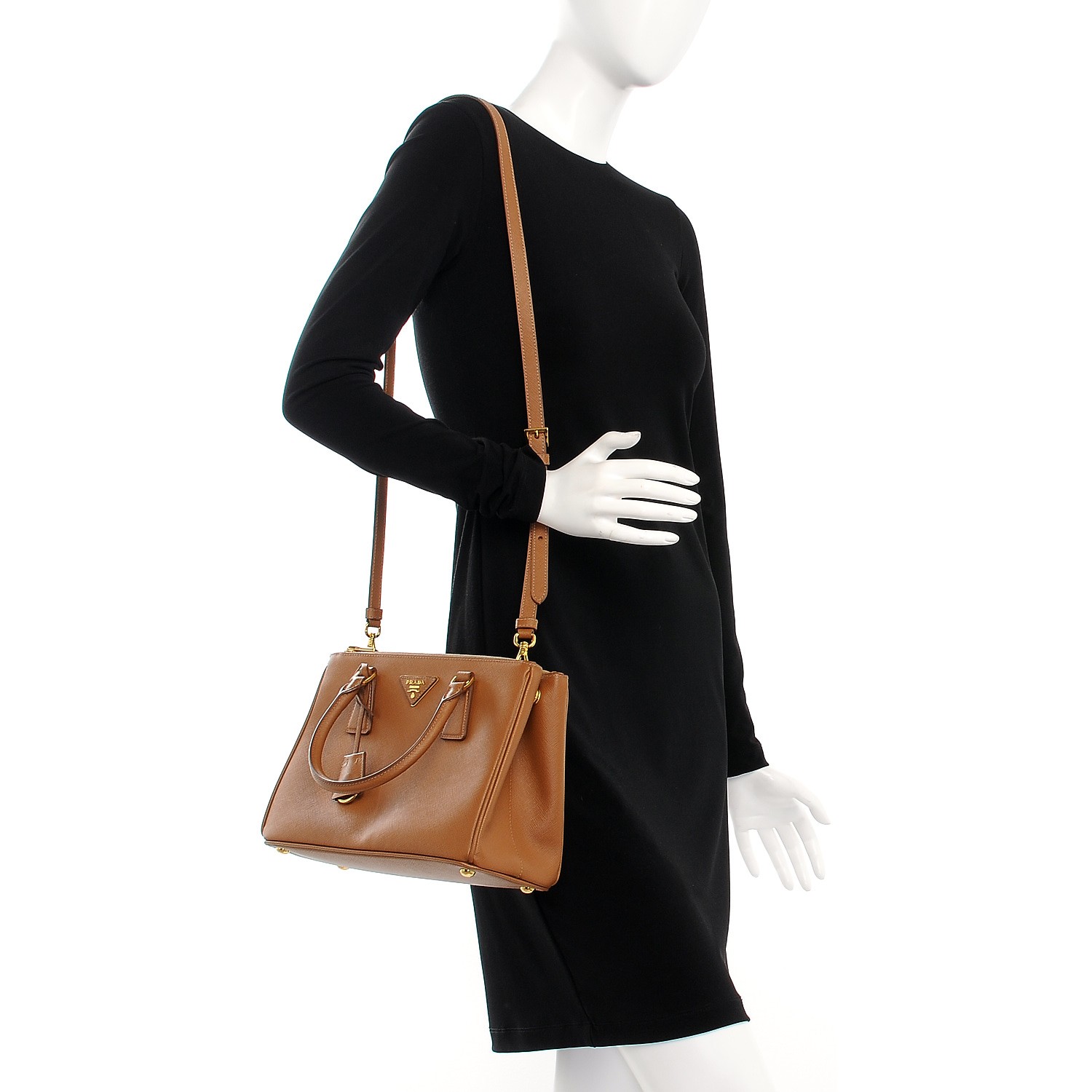 prada saffiano caramel