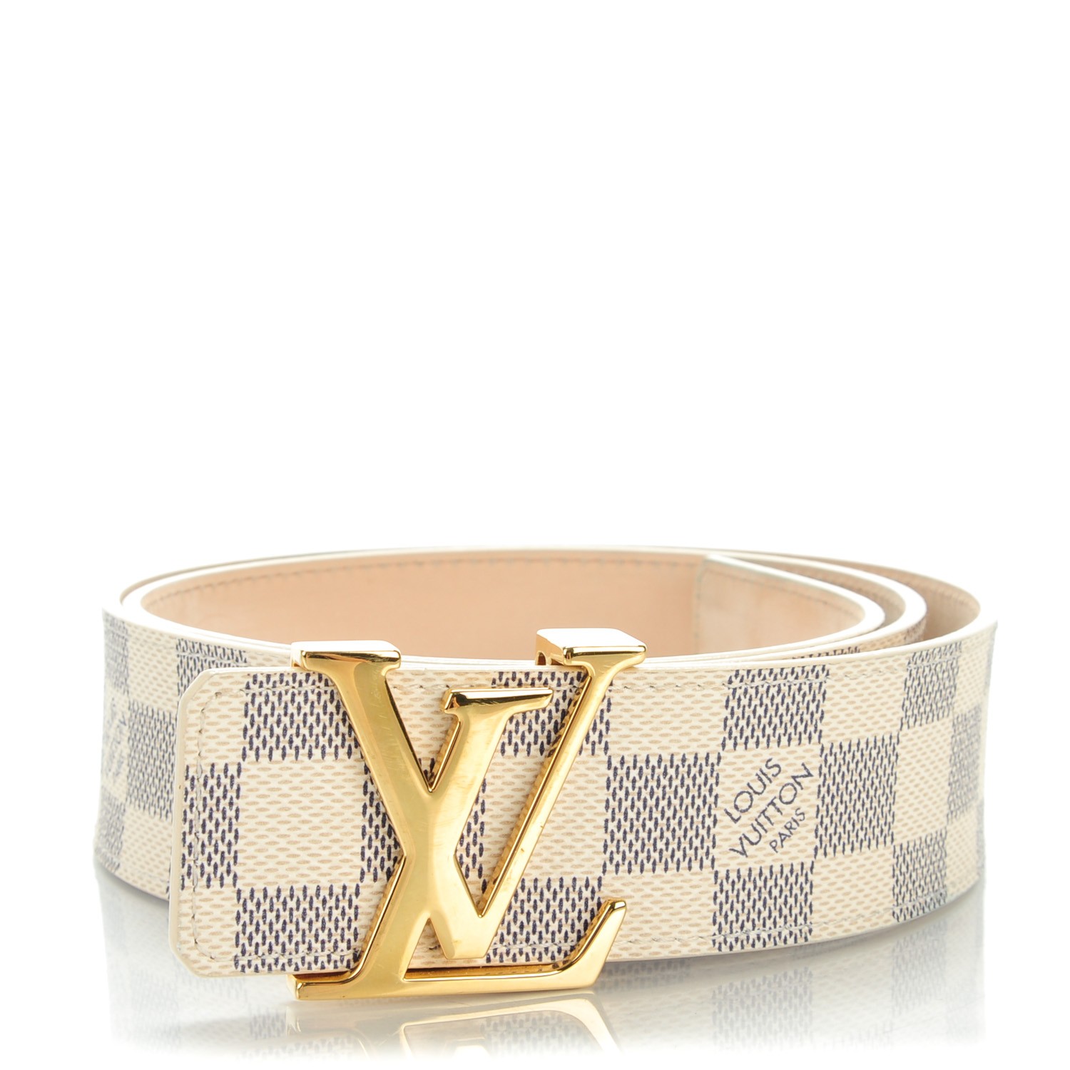 LOUIS VUITTON Damier Azur LV Initiales Belt 90 36 142533