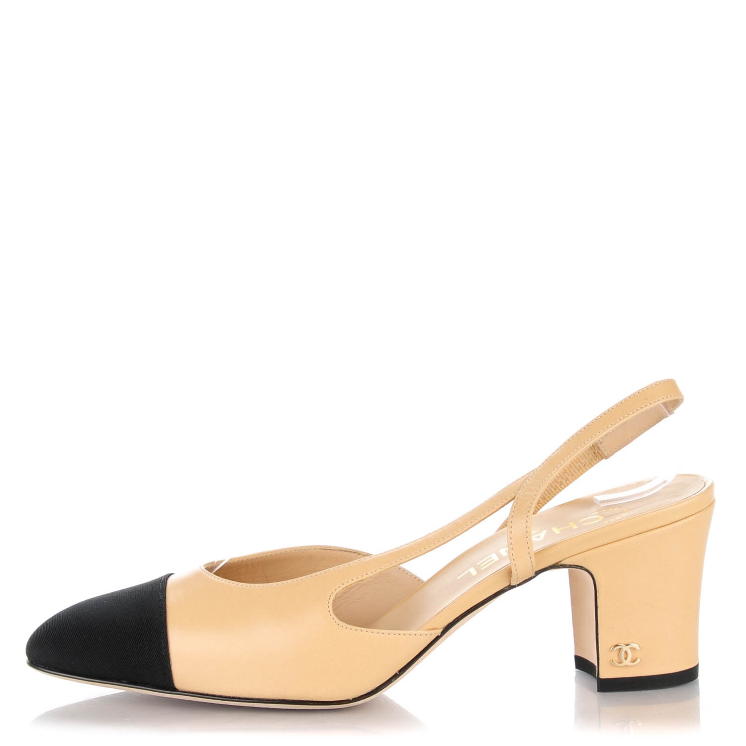 chanel beige slingback