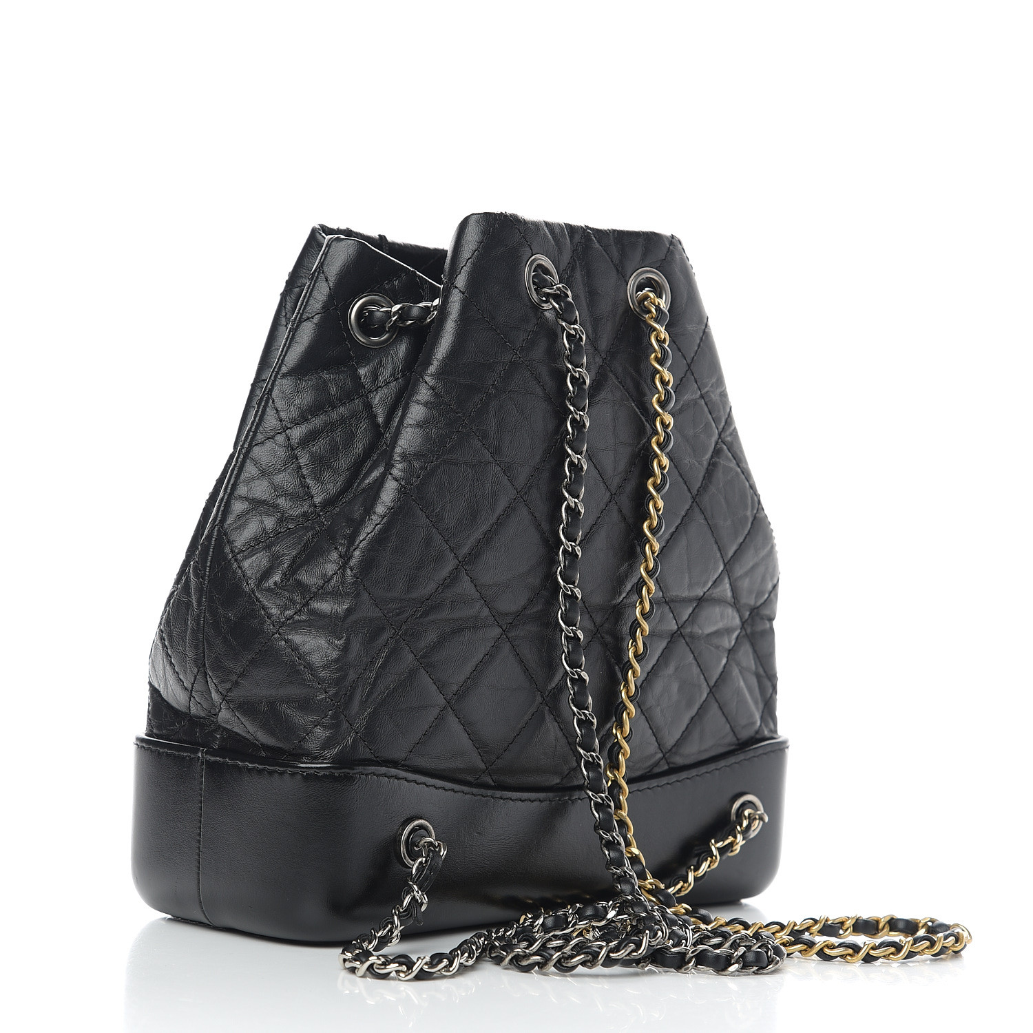 CHANEL Aged Calfskin Quilted Small Gabrielle Backpack Black 567254