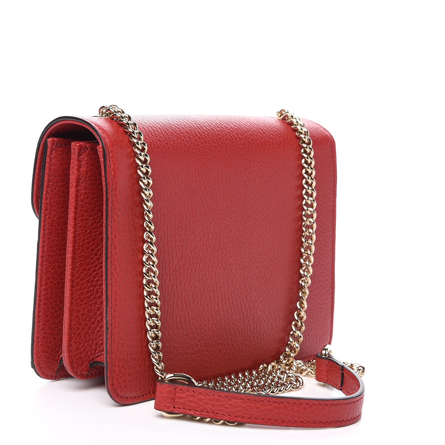 GUCCI Dollar Calfskin Small Interlocking G Shoulder Bag Red 558995 ...