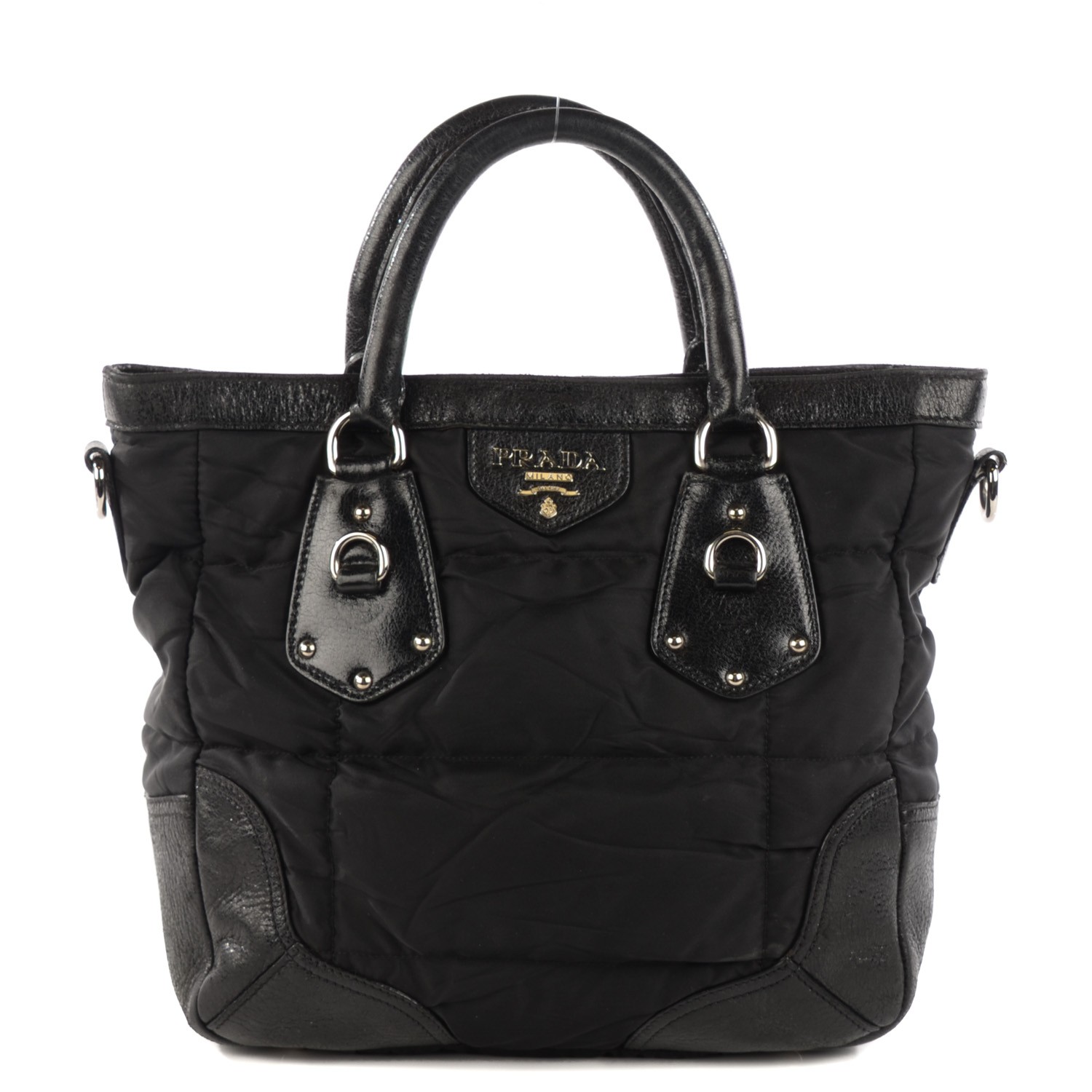 PRADA Tessuto Nylon Quilted Tote Nero Black 122633