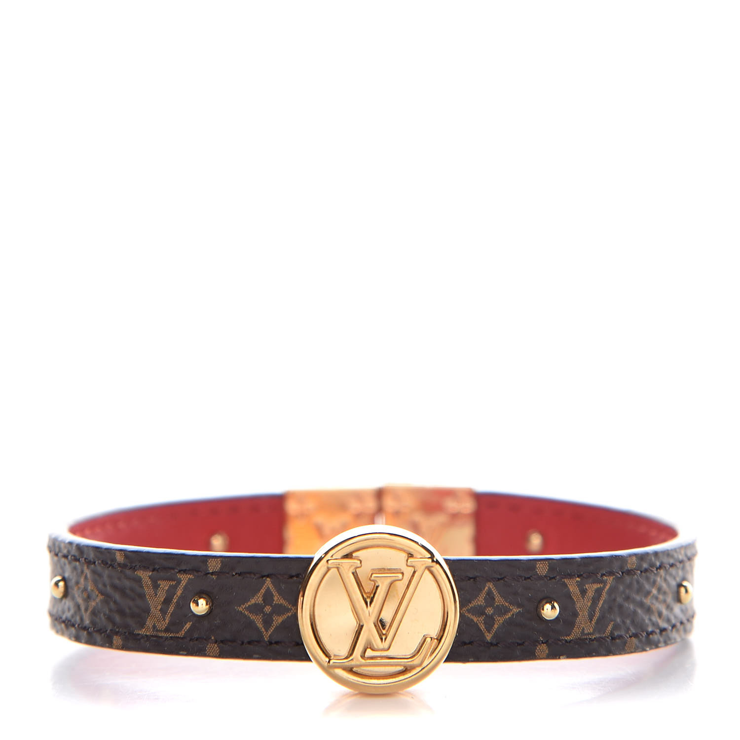 LOUIS VUITTON Monogram LV Circle Reversible Bracelet Rouge 371863