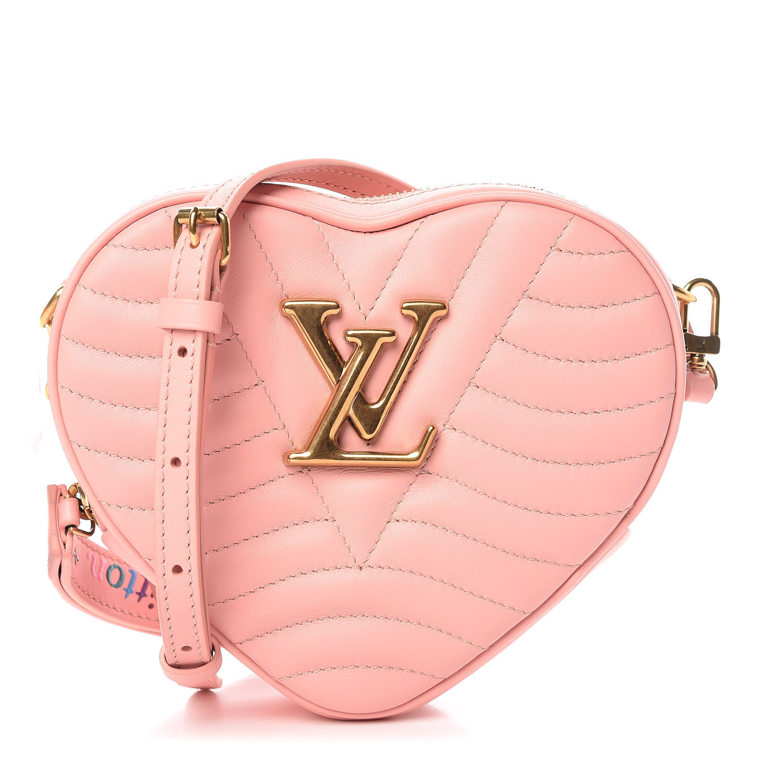 LOUIS VUITTON Calfskin New Wave Heart Bag Rose Pomettes 374375