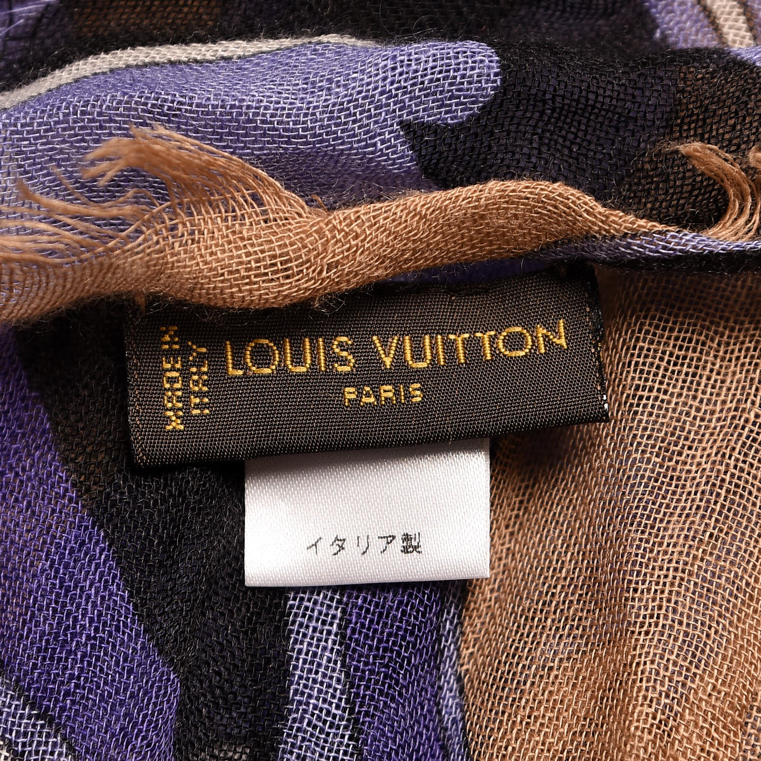 LOUIS VUITTON Cashmere Silk Graphic Print Stole Multicolor 336732