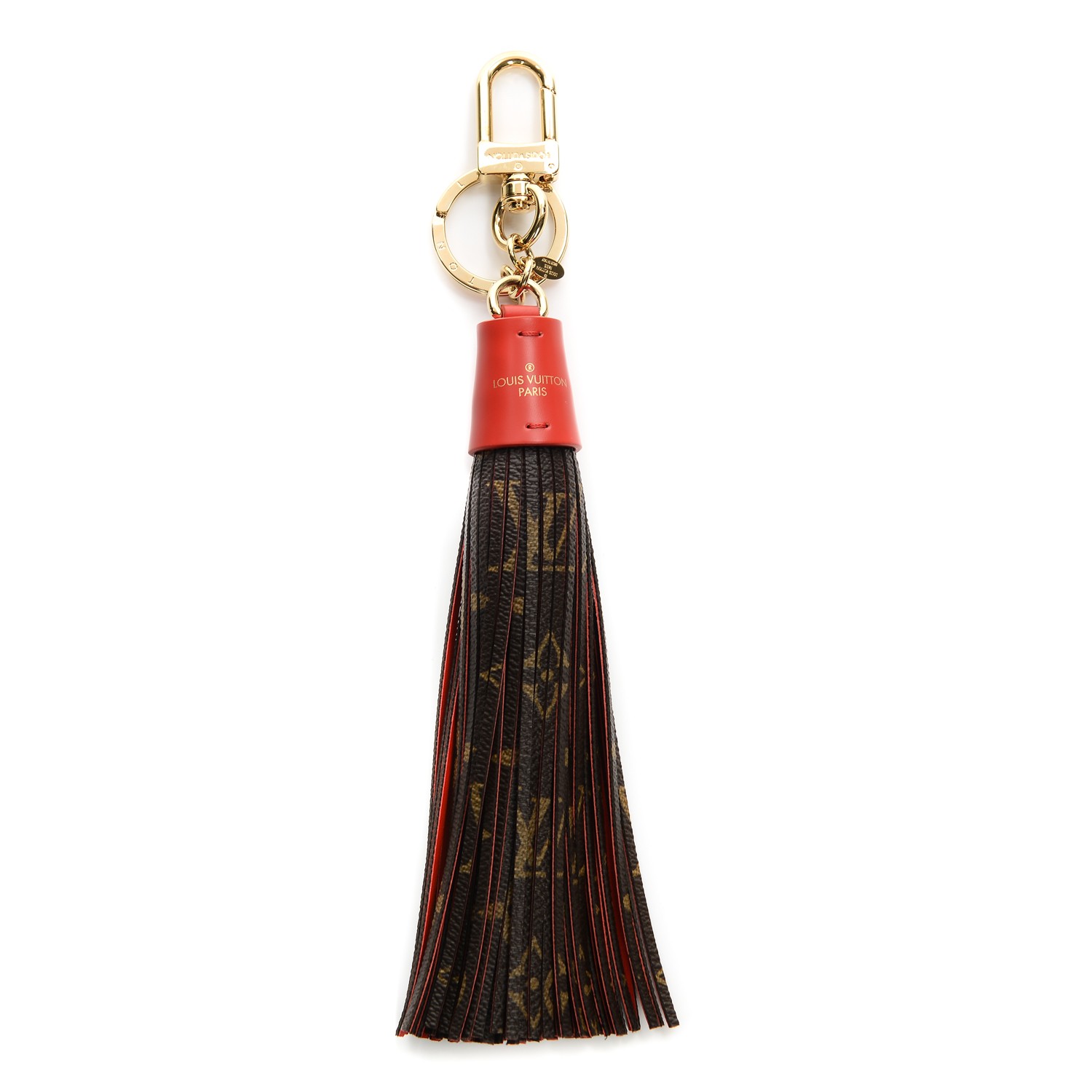 LOUIS VUITTON Monogram Tassel Bag Charm Red 200989