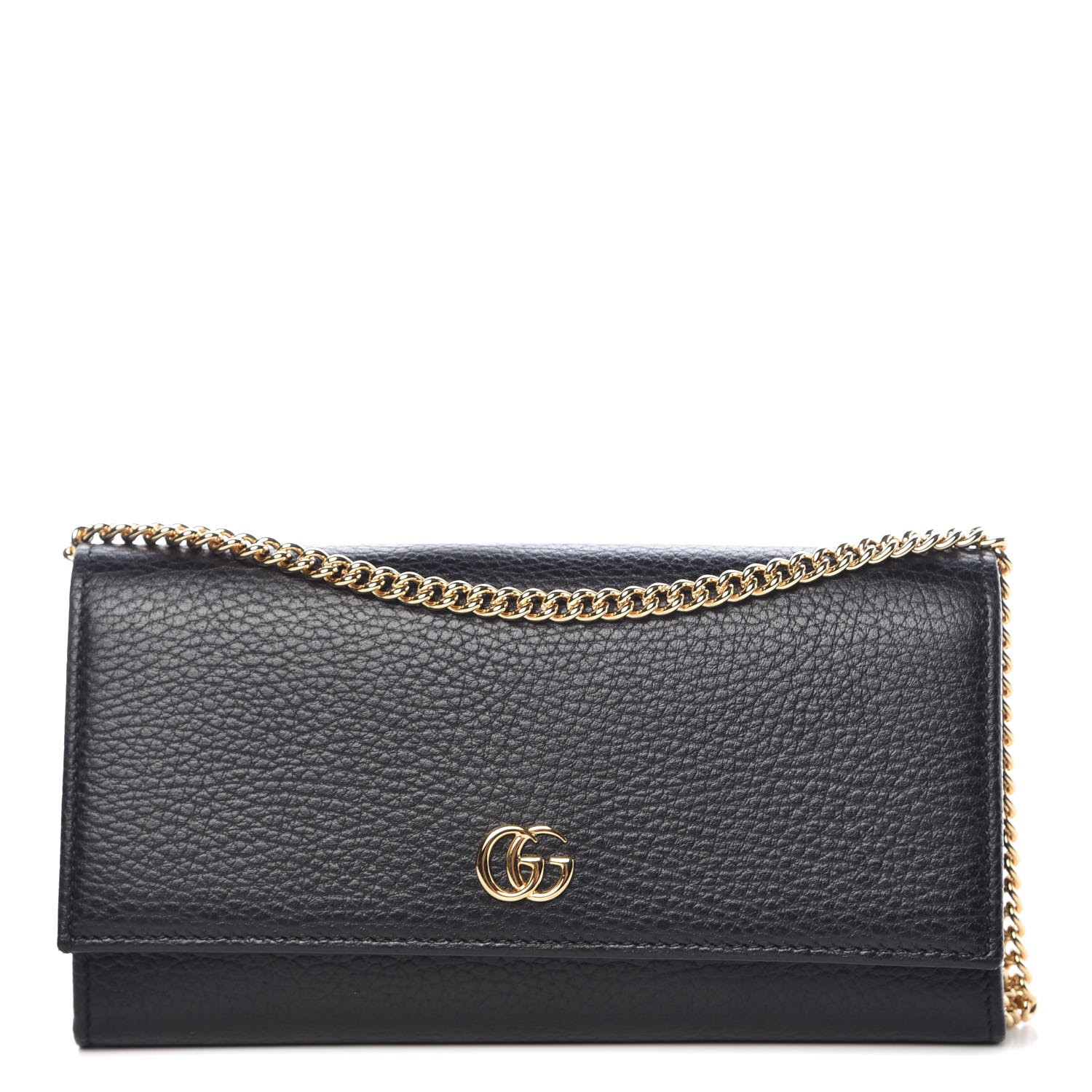 gucci petite gg marmont leather flap wallet on a chain