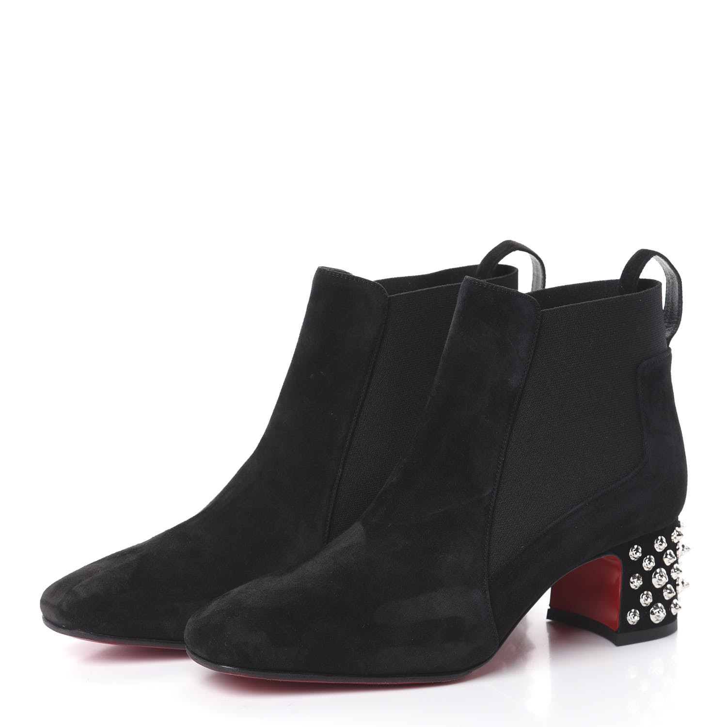 CHRISTIAN LOUBOUTIN Veau Velours Spiked Study Stretch 55 Ankle Boots 36 ...