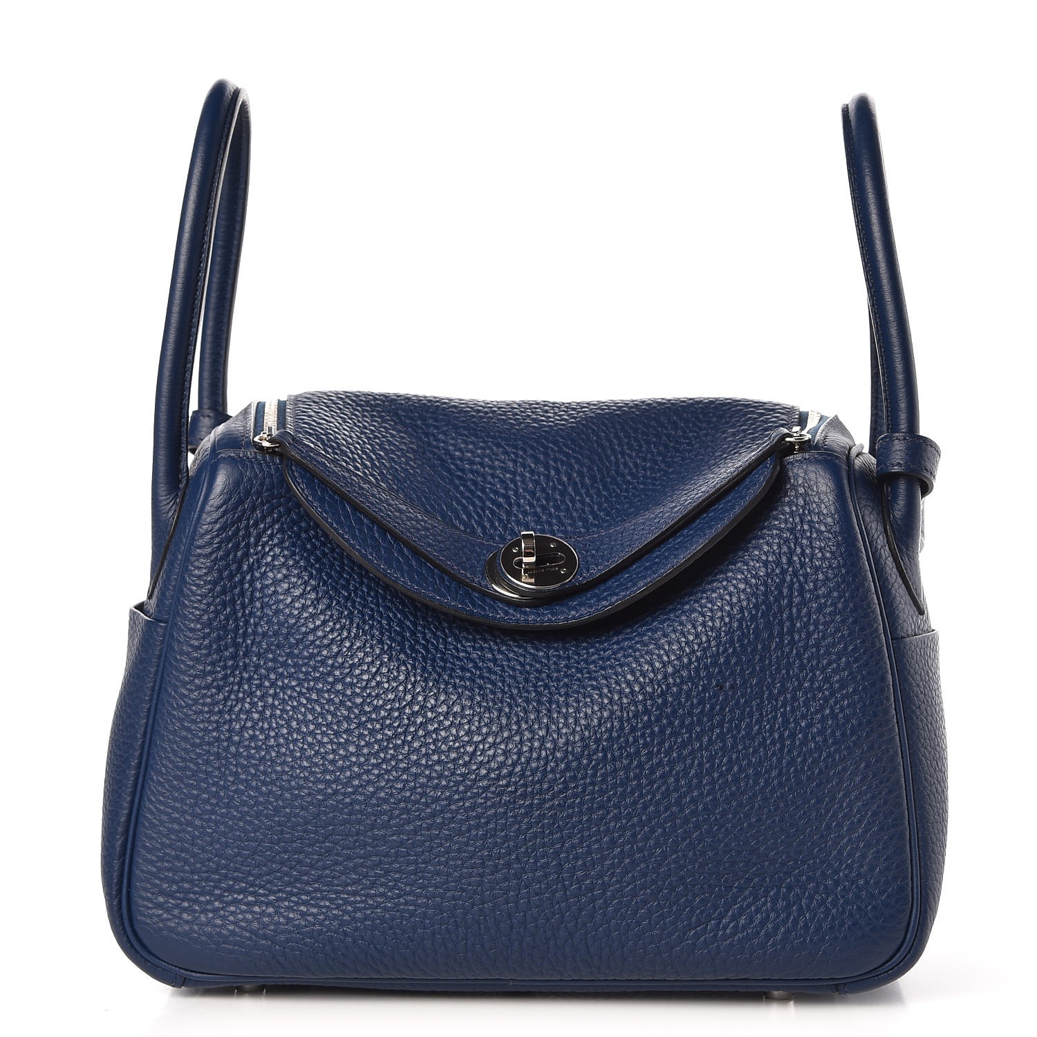 HERMES Taurillon Clemence Lindy 26 Blue Nuit 290603