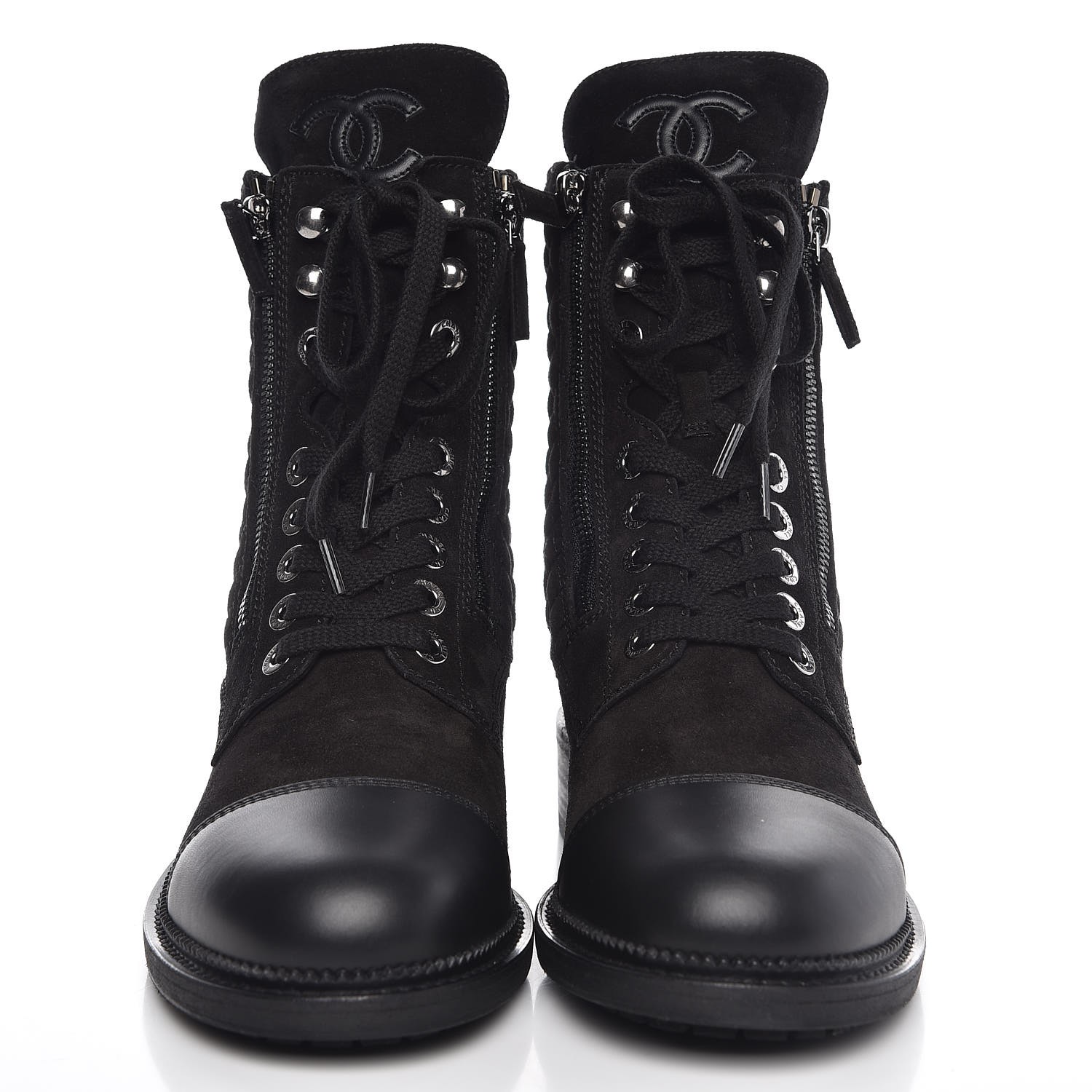 chanel quilted combat boots 2020