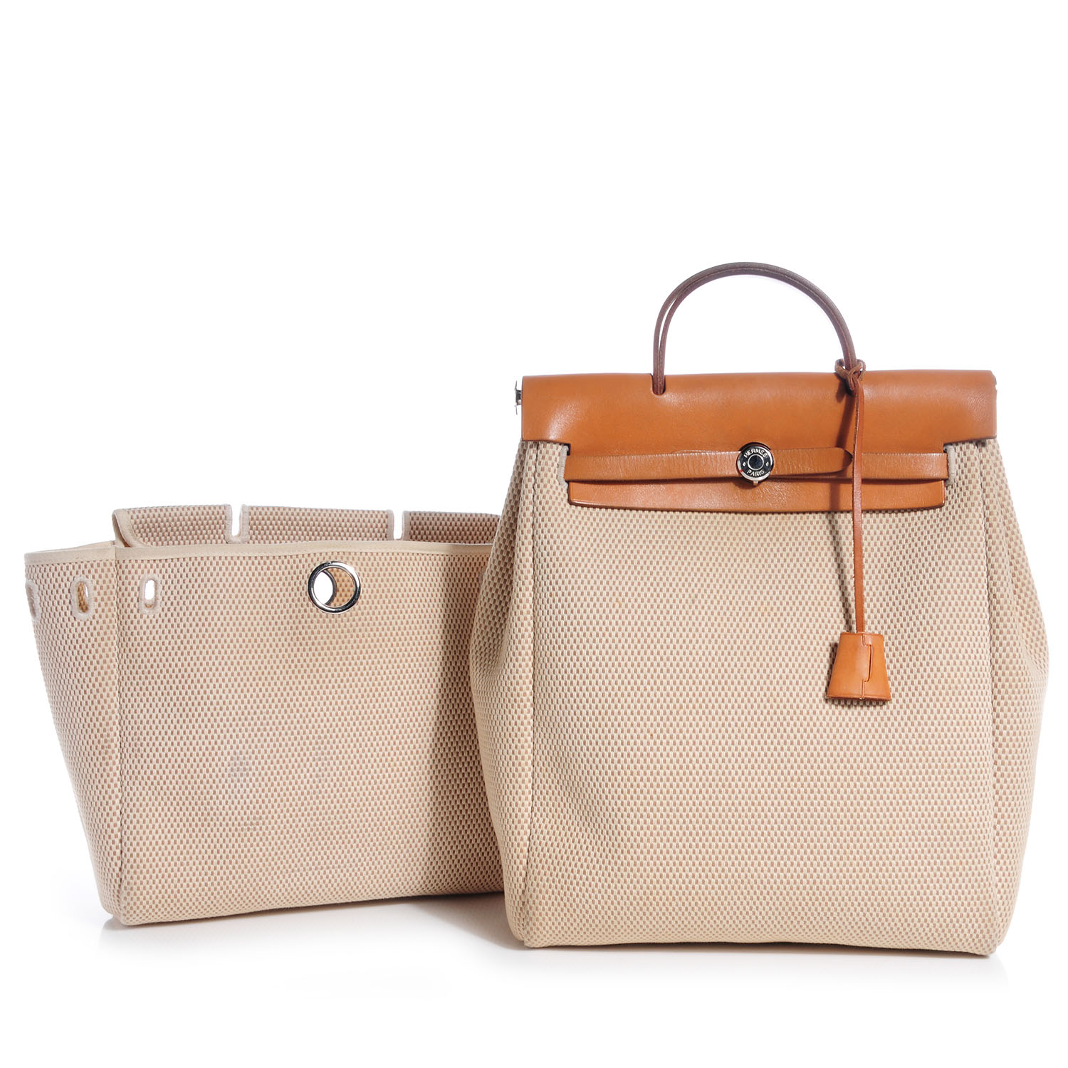 HERMES Toile Herbag Backpack GM Natural 71255
