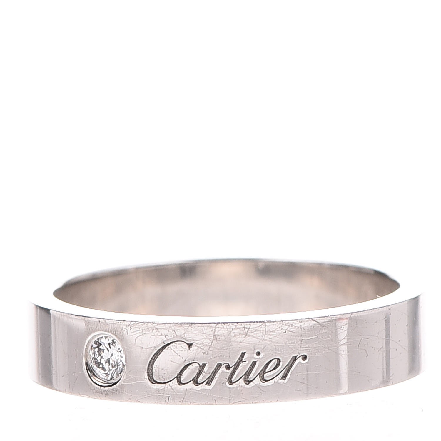 CARTIER Platinum Diamond 4mm C De Cartier Wedding Band 52