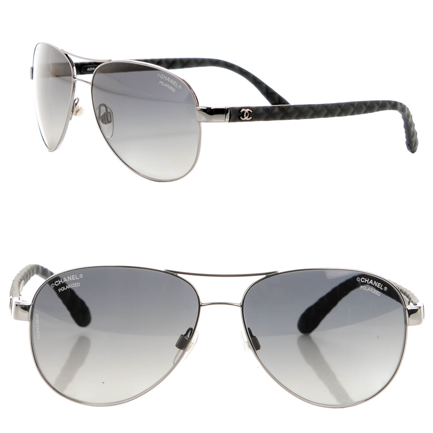 CHANEL Aviator Polarized Sunglasses 4204Q Black 147768
