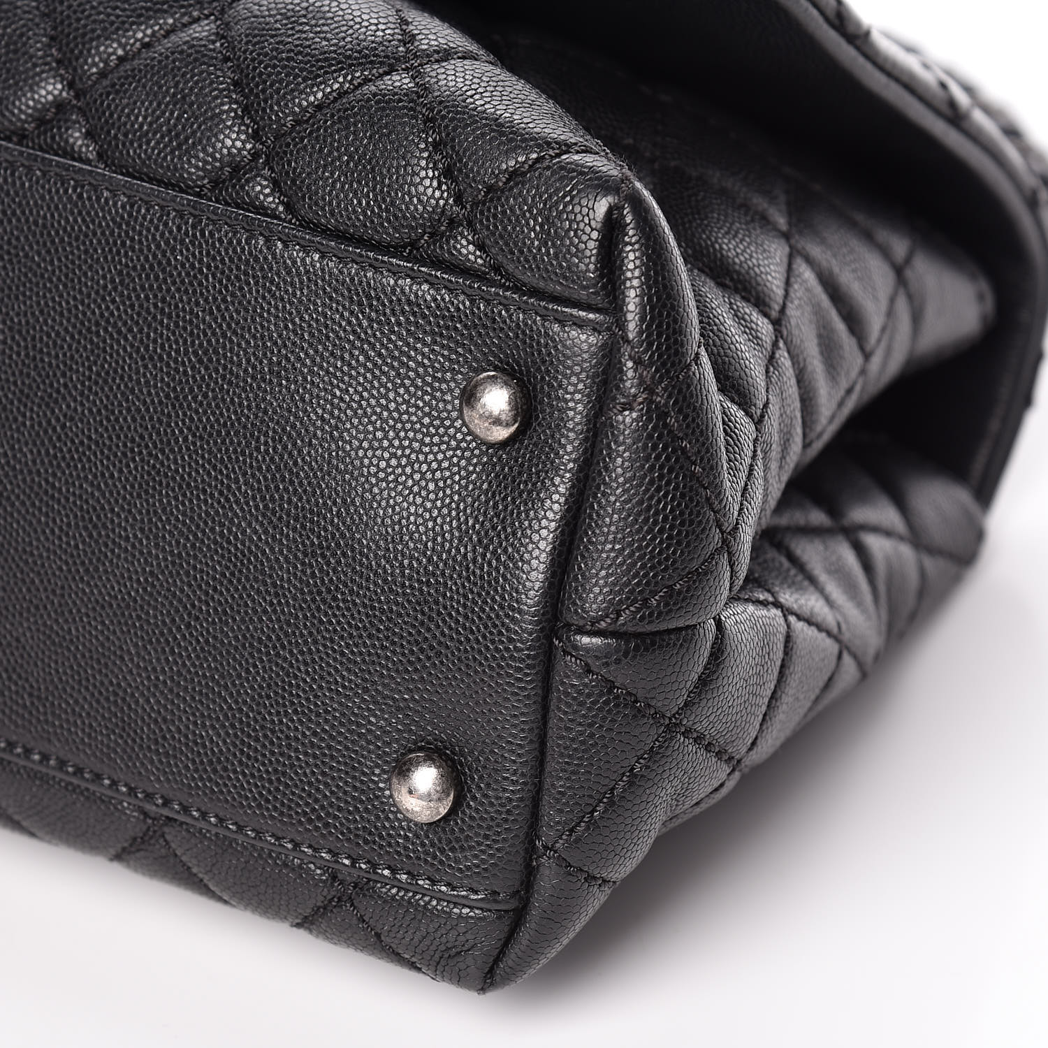 caviar quilted extra mini coco handle flap black