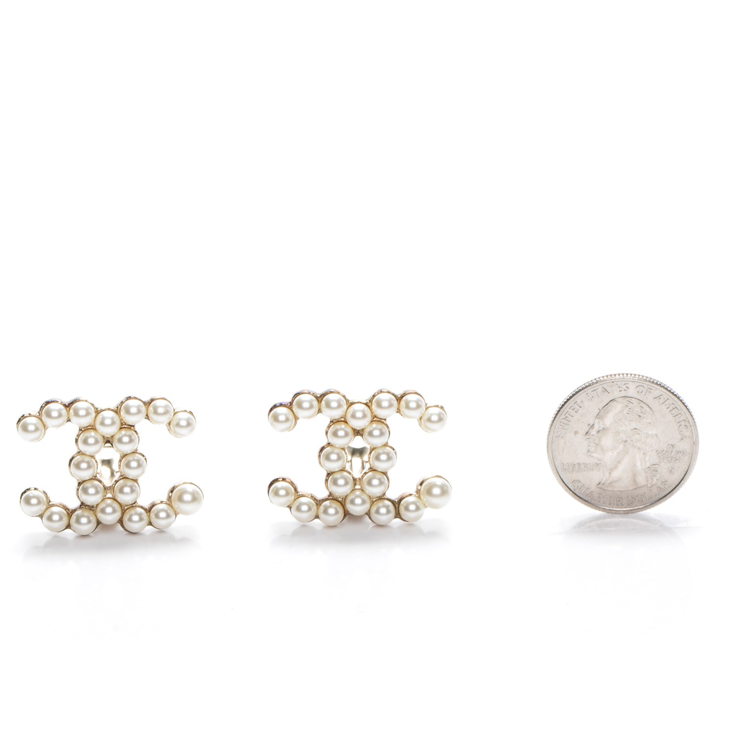 pearl cc earrings