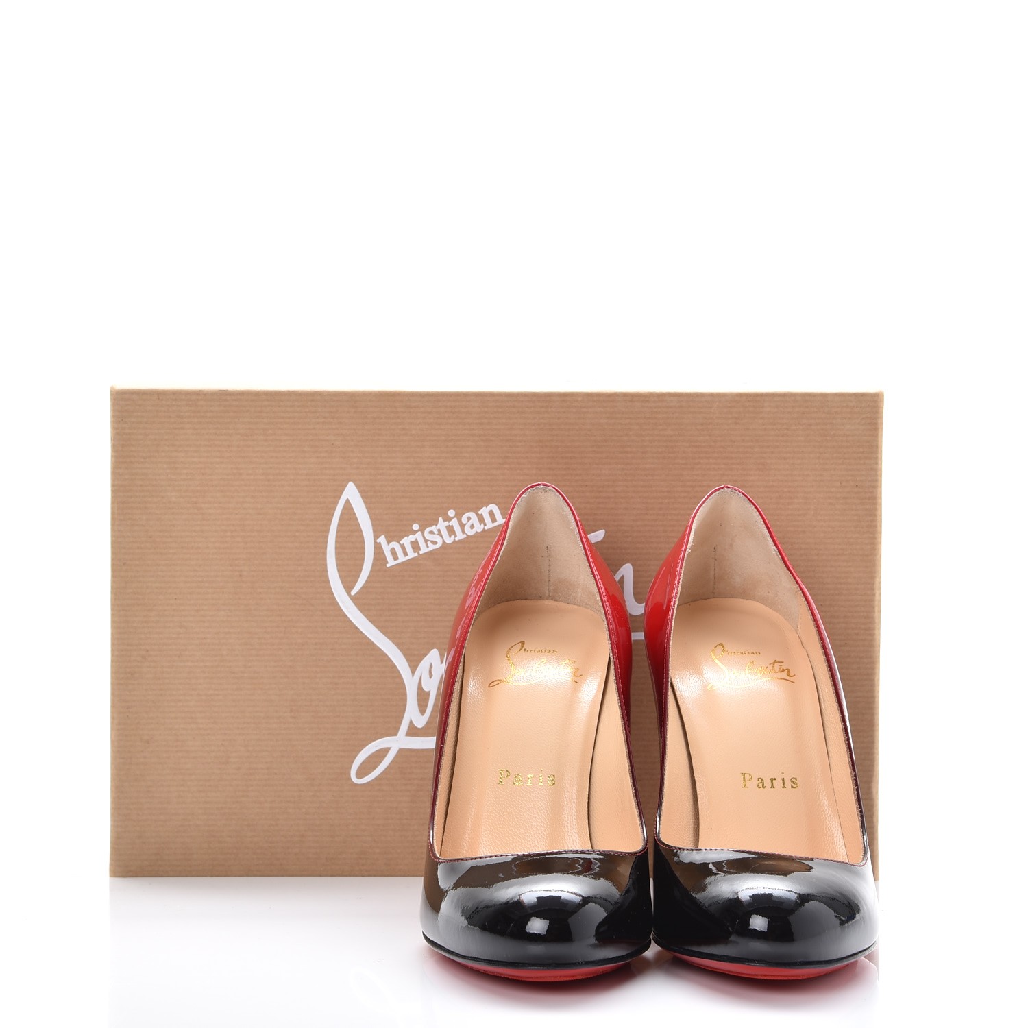 CHRISTIAN LOUBOUTIN Patent Degrade Fifi 100 Pumps 35.5 Black Red ... CHRISTIAN LOUBOUTIN Patent Degrade Fifi 100 Pumps 35.5 Black Red ...