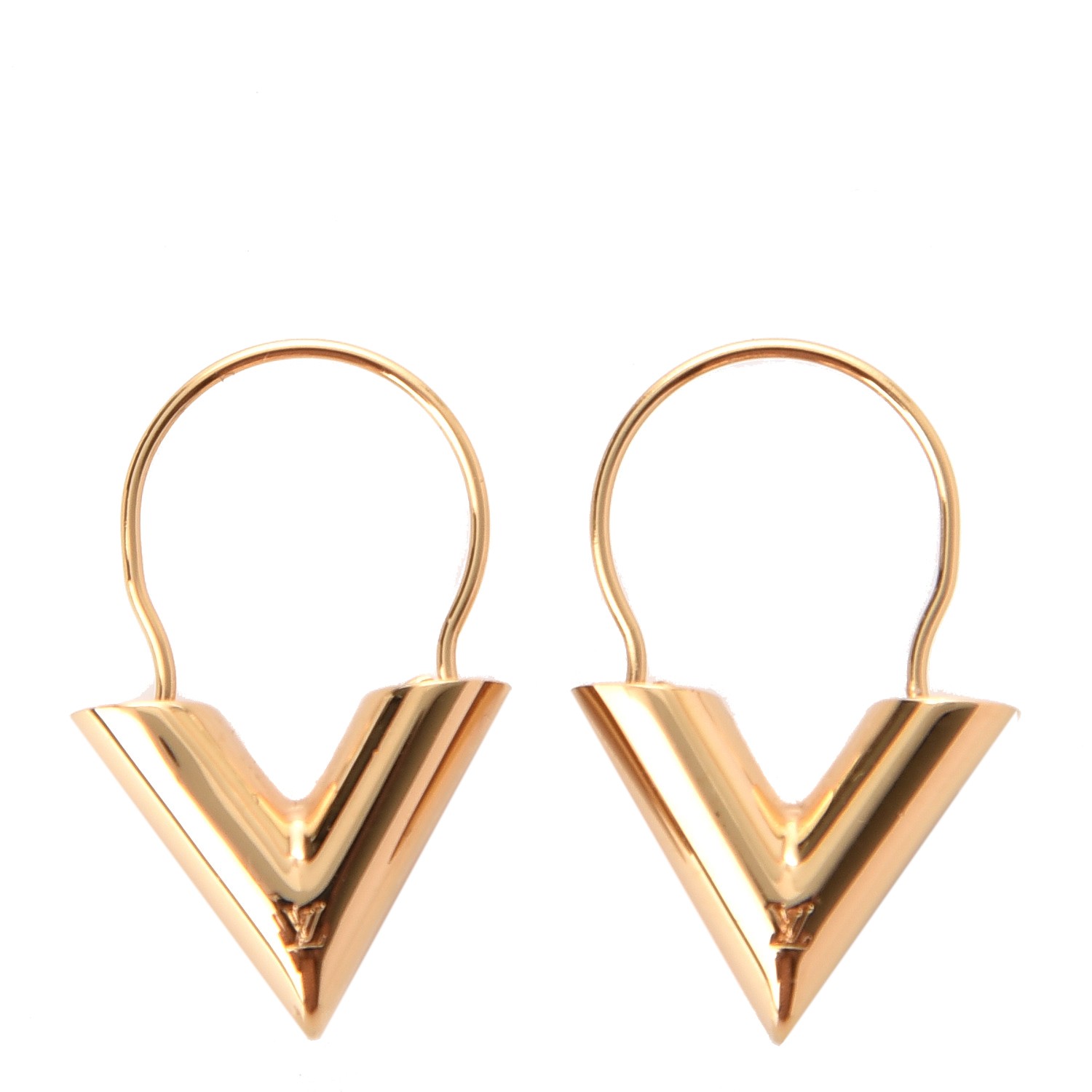 LOUIS VUITTON Essential V Hoop Earrings Gold 249903